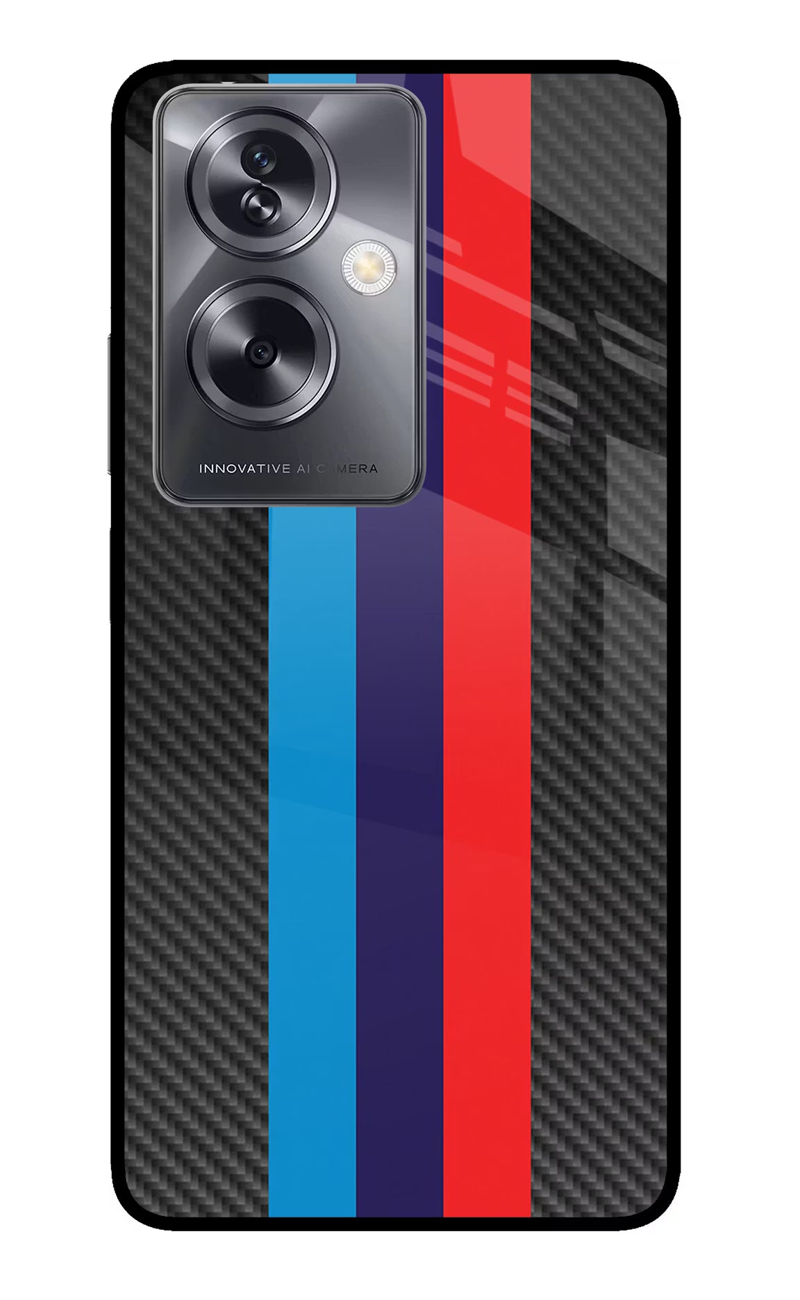 BMW Stripes Pattern Oppo A79 5G Glass Case - BMW Stripes Pattern Oppo A79 5G Glass Case BMW Stripes Pattern Oppo A79 5G Glass Case