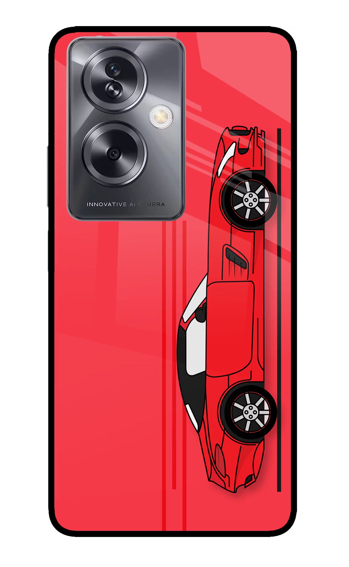 Red Velocity Oppo A79 5G Glass Case - Red Velocity Oppo A79 5G Glass Case Red Velocity Oppo A79 5G Glass Case