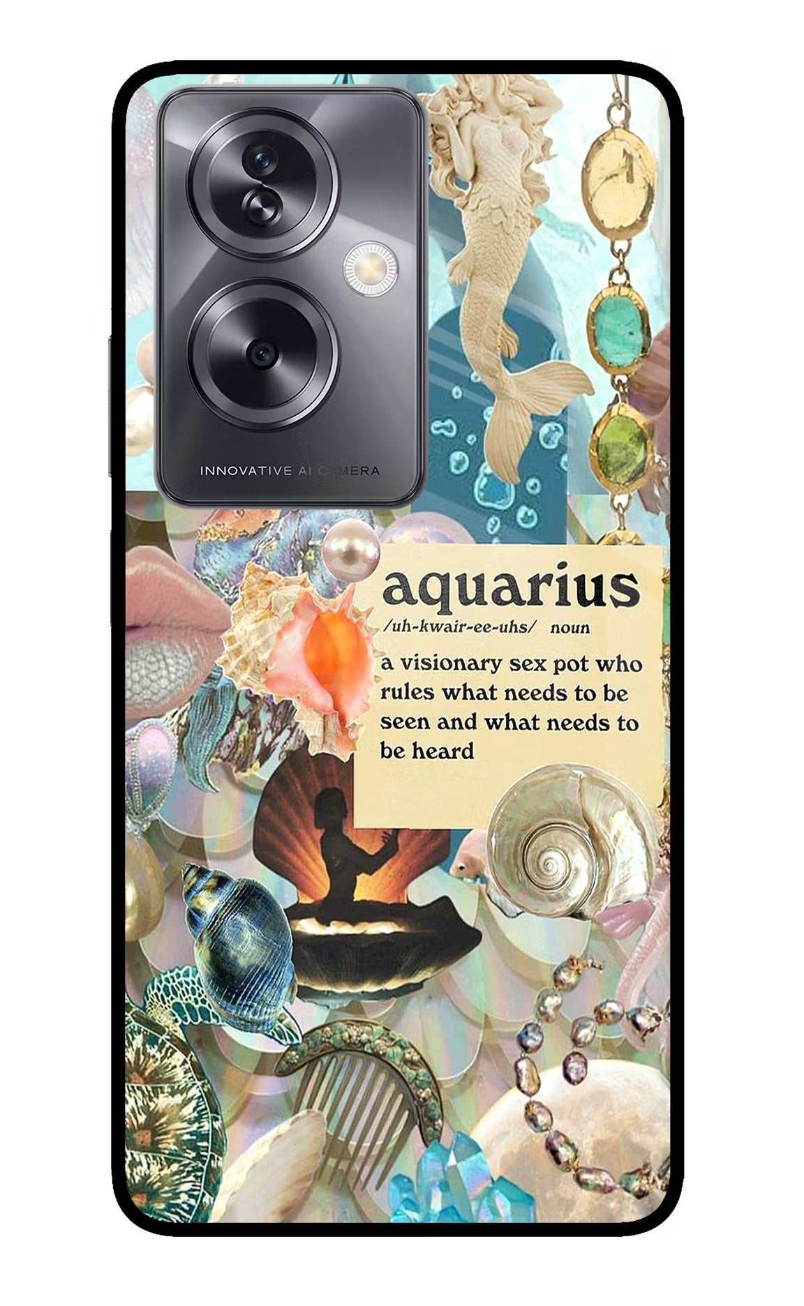 Aquarius Zodiac Oppo A79 5G Glass Case - Aquarius Zodiac Oppo A79 5G Glass Case Aquarius Zodiac Oppo A79 5G Glass Case