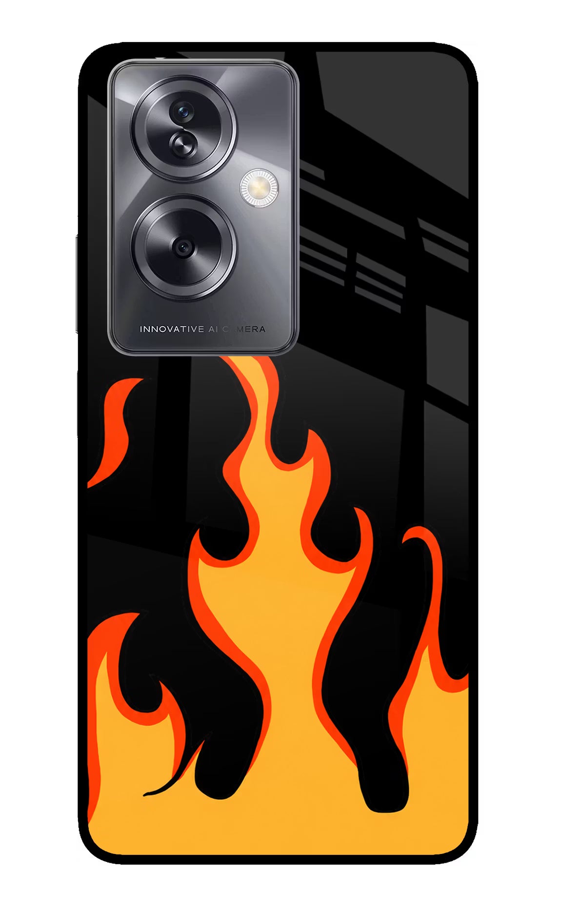 Fired Up – Black Oppo A79 5G Glass Case - Fired Up – Black Oppo A79 5G Glass Case Fired Up – Black Oppo A79 5G Glass Case