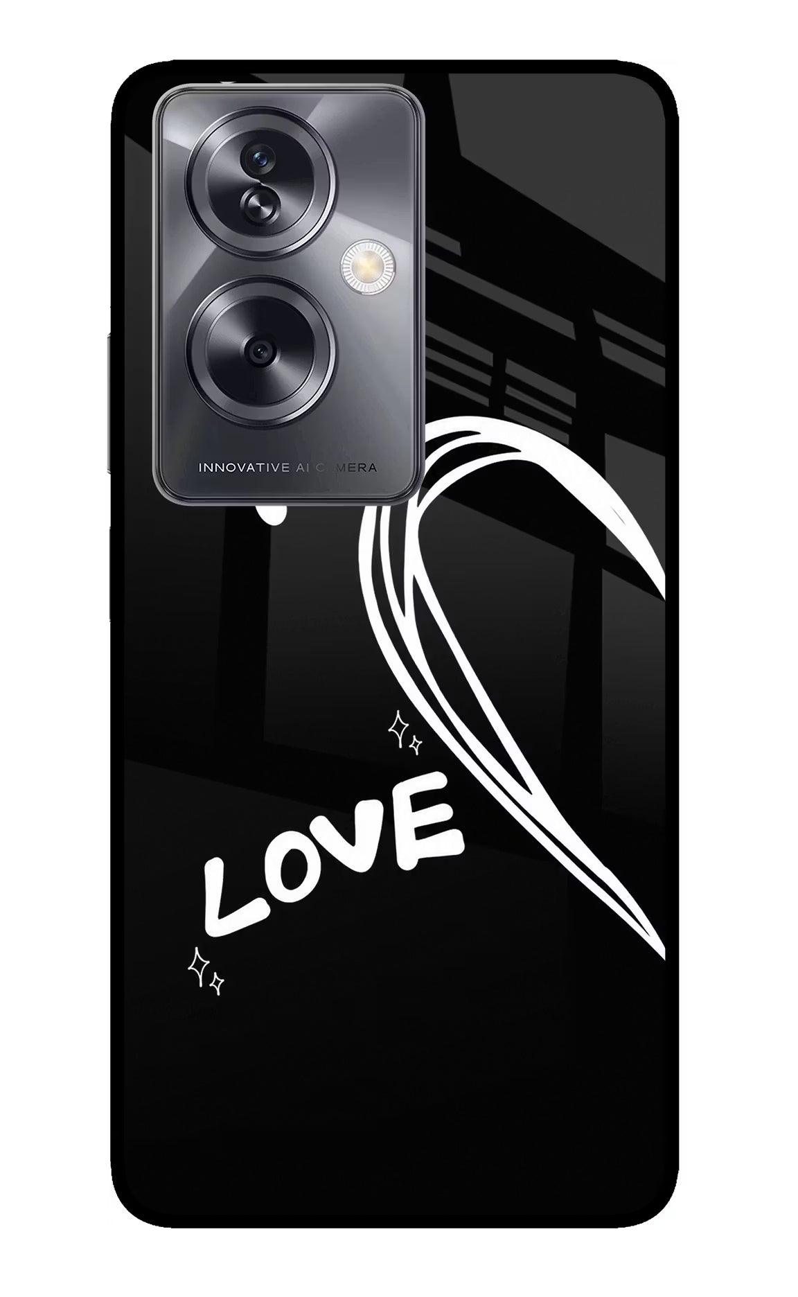 Love Line Oppo A79 5G Glass Case - Love Line Oppo A79 5G Glass Case Love Line Oppo A79 5G Glass Case