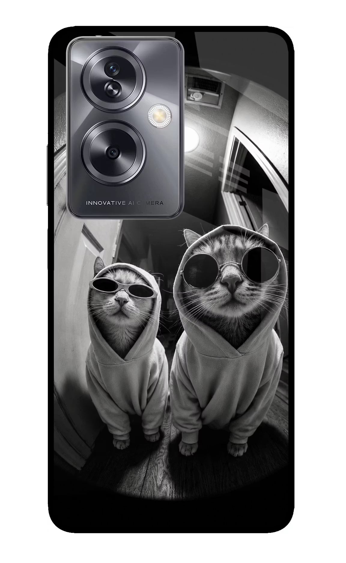 Hood Cats Oppo A79 5G Glass Case - Hood Cats Oppo A79 5G Glass Case Hood Cats Oppo A79 5G Glass Case