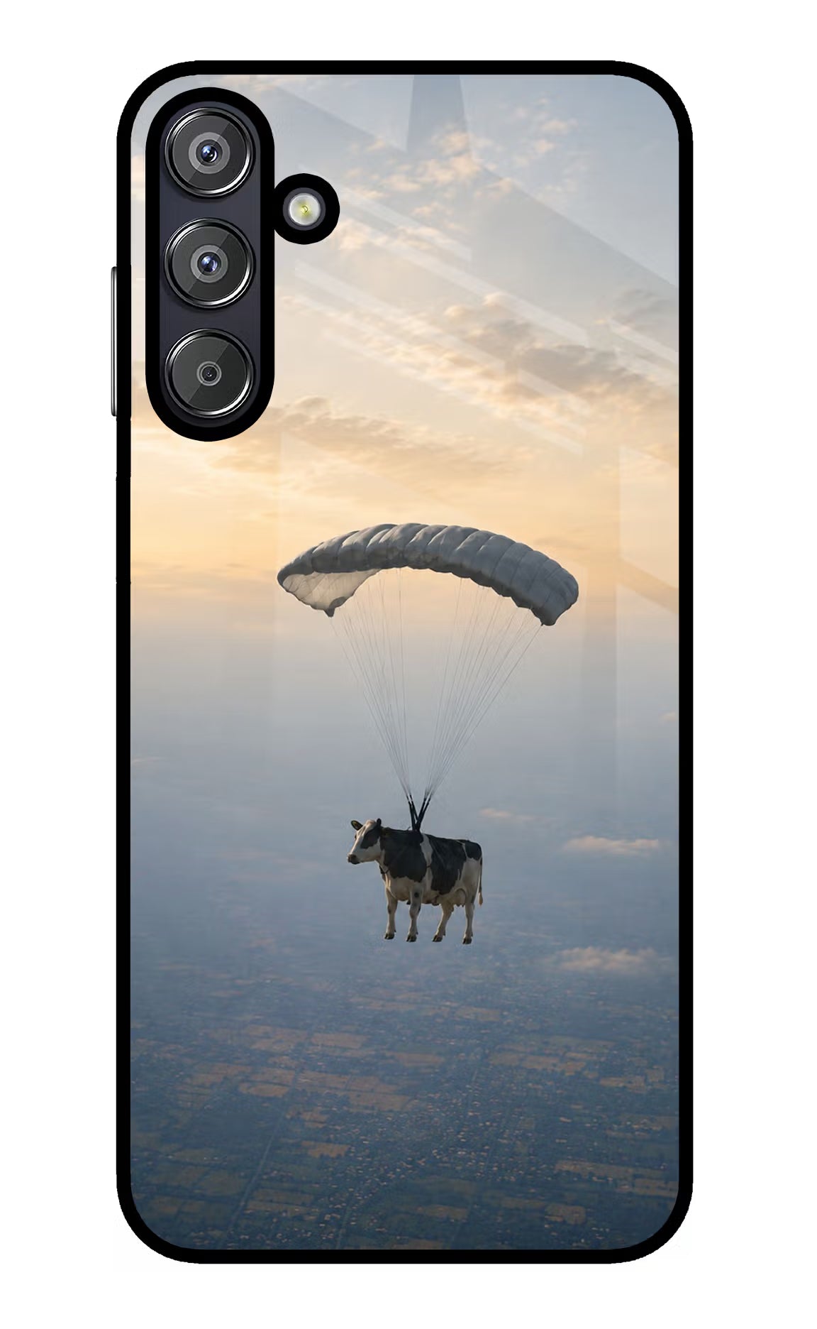 Skydiving Cow Samsung F15 5G Glass Case - Skydiving Cow Samsung F15 5G Glass Case Skydiving Cow Samsung F15 5G Glass Case