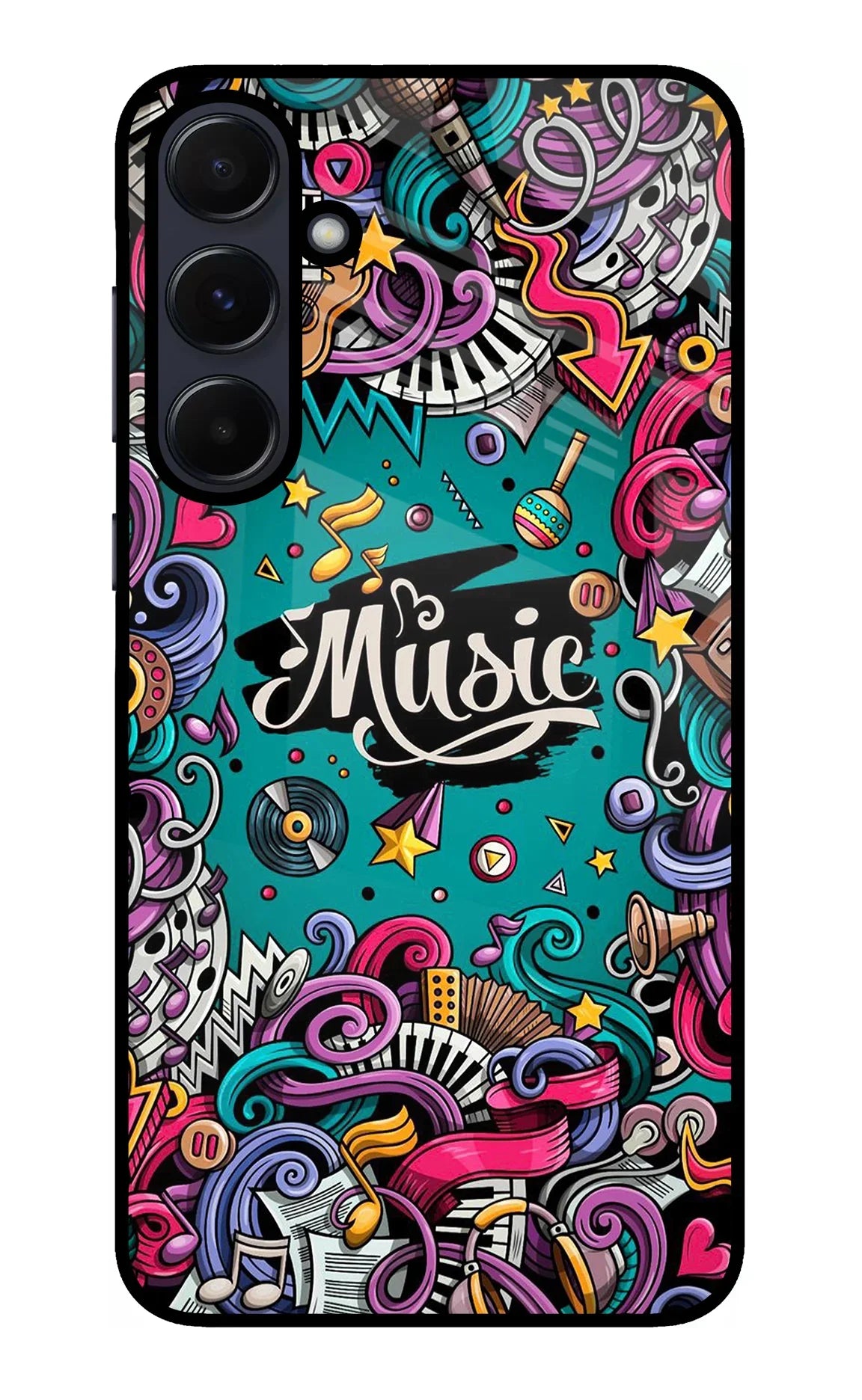 Music Graffiti Samsung A55 5G Glass Case - Music Graffiti Samsung A55 5G Glass Case Music Graffiti Samsung A55 5G Glass Case