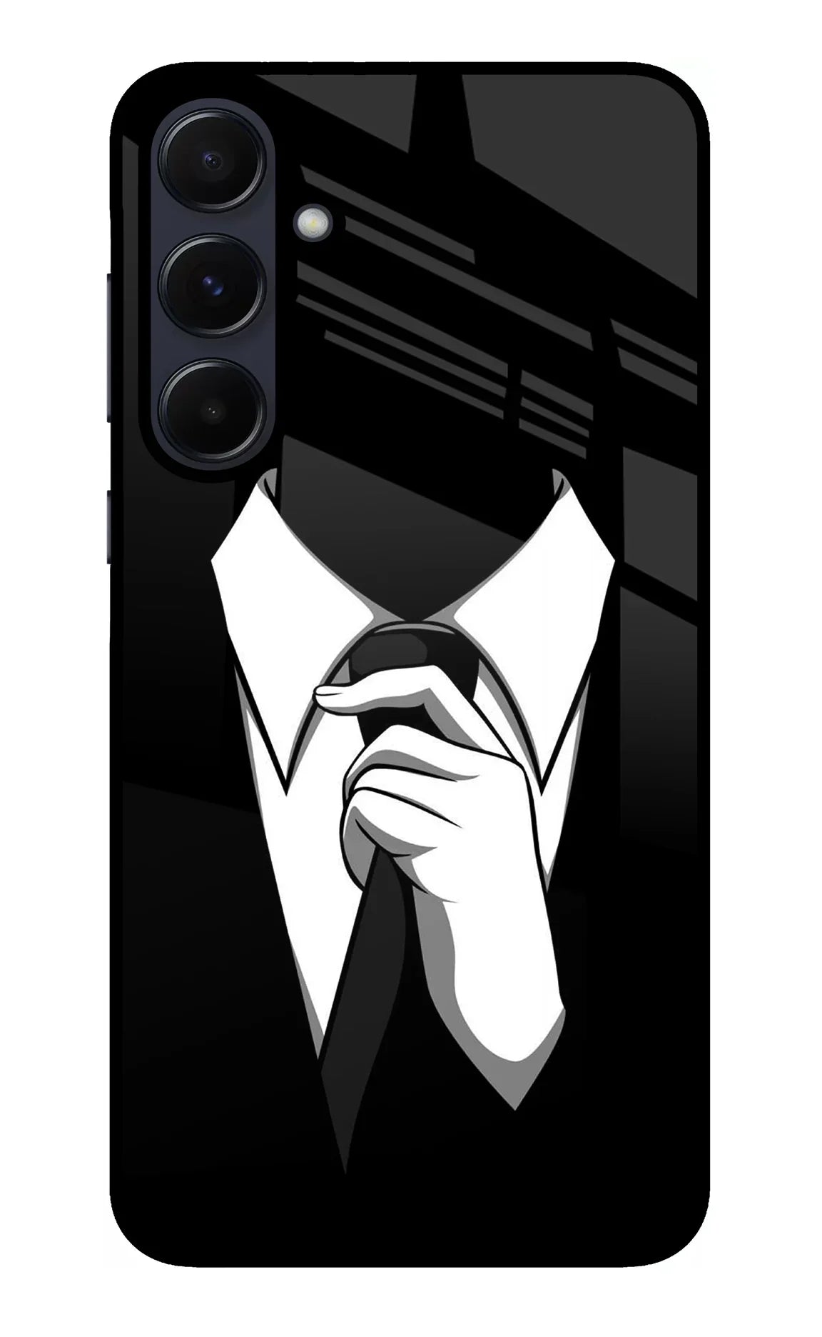 Black Tie Samsung A55 5G Glass Case - Black Tie Samsung A55 5G Glass Case Black Tie Samsung A55 5G Glass Case