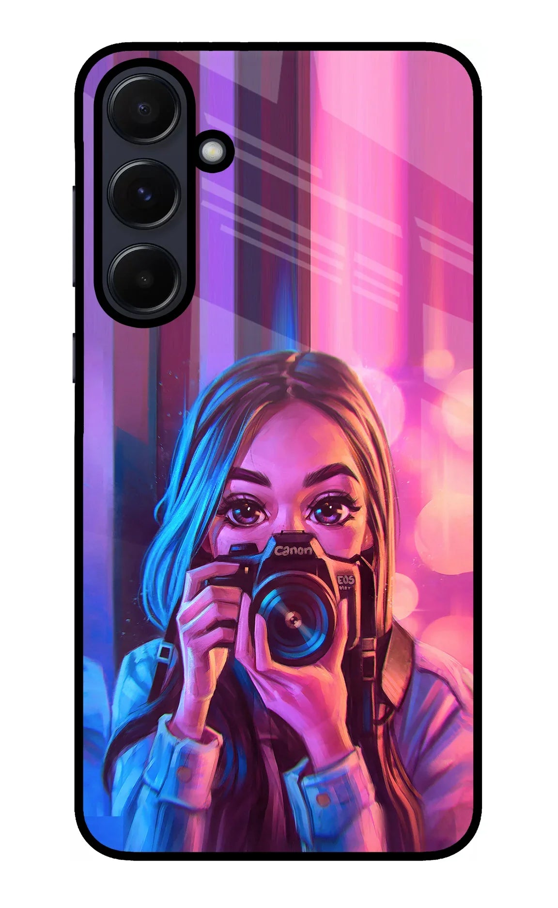 Girl Photographer Samsung A55 5G Glass Case - Girl Photographer Samsung A55 5G Glass Case Girl Photographer Samsung A55 5G Glass Case