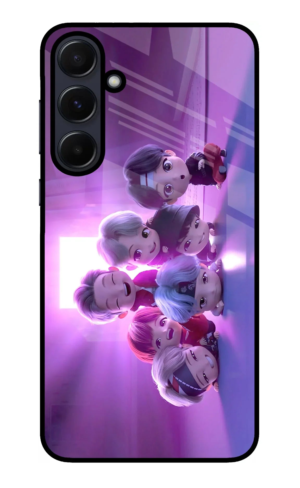 BTS Chibi Samsung A55 5G Glass Case - BTS Chibi Samsung A55 5G Glass Case BTS Chibi Samsung A55 5G Glass Case