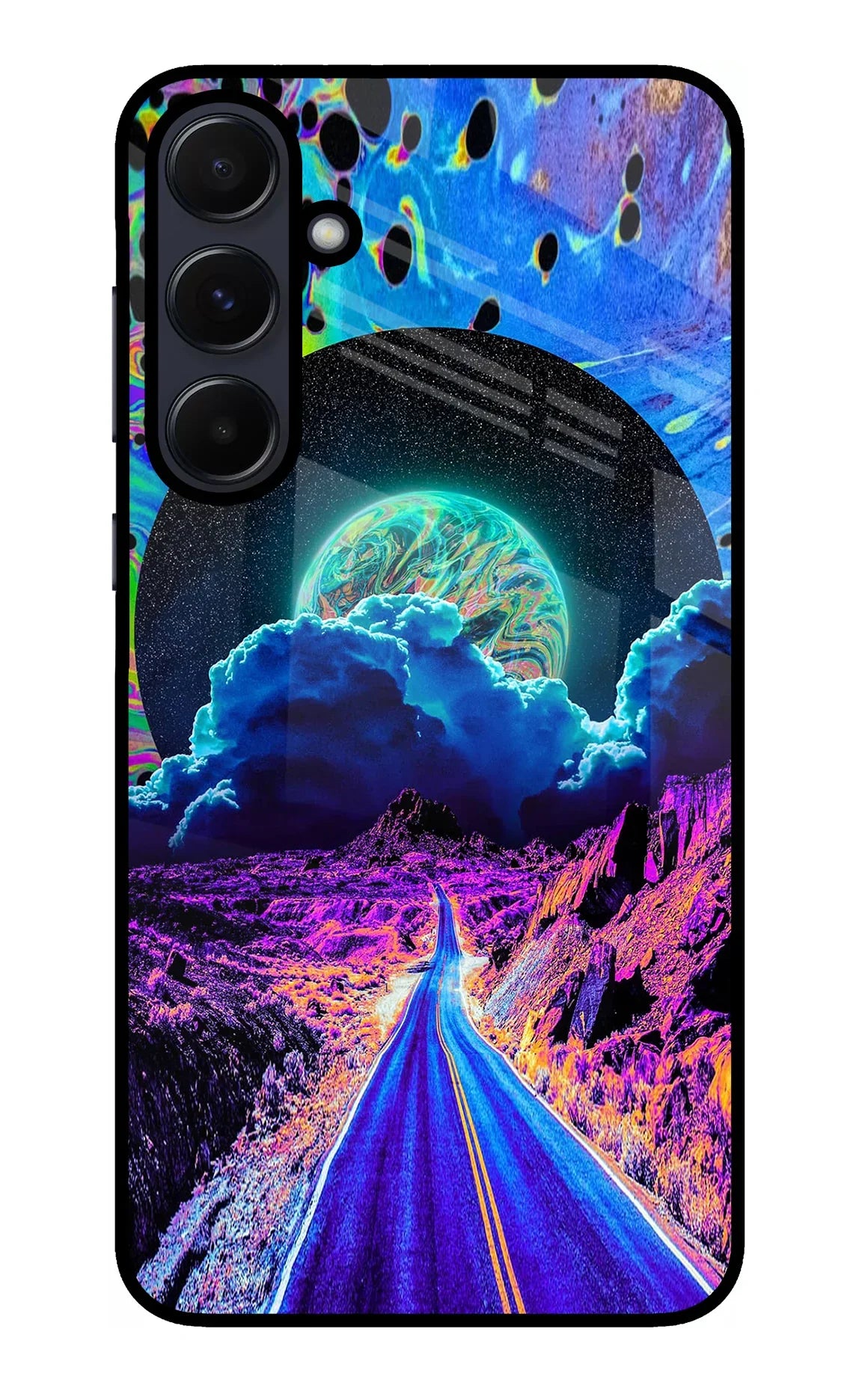 Psychedelic Painting Samsung A55 5G Glass Case - Psychedelic Painting Samsung A55 5G Glass Case Psychedelic Painting Samsung A55 5G Glass Case