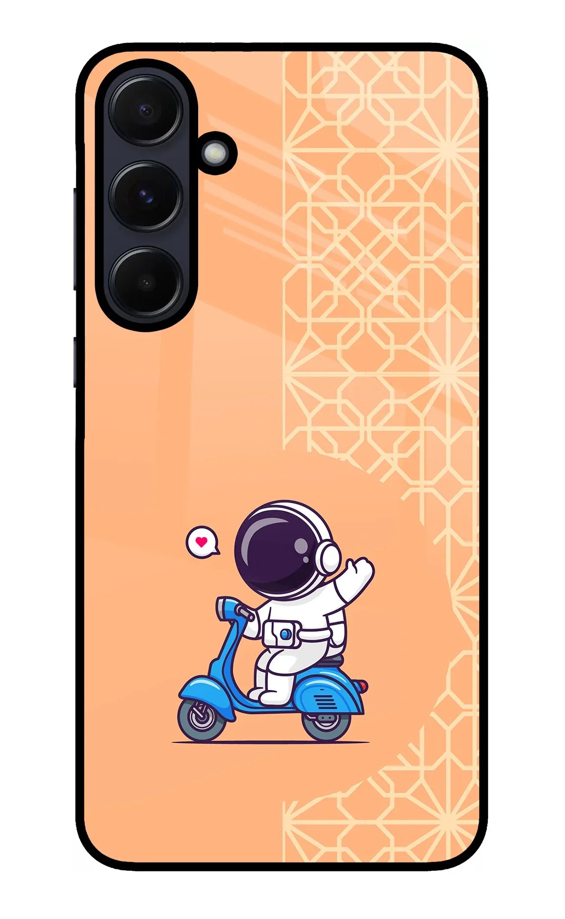 Cute Astronaut Riding Samsung A55 5G Glass Case - Cute Astronaut Riding Samsung A55 5G Glass Case Cute Astronaut Riding Samsung A55 5G Glass Case