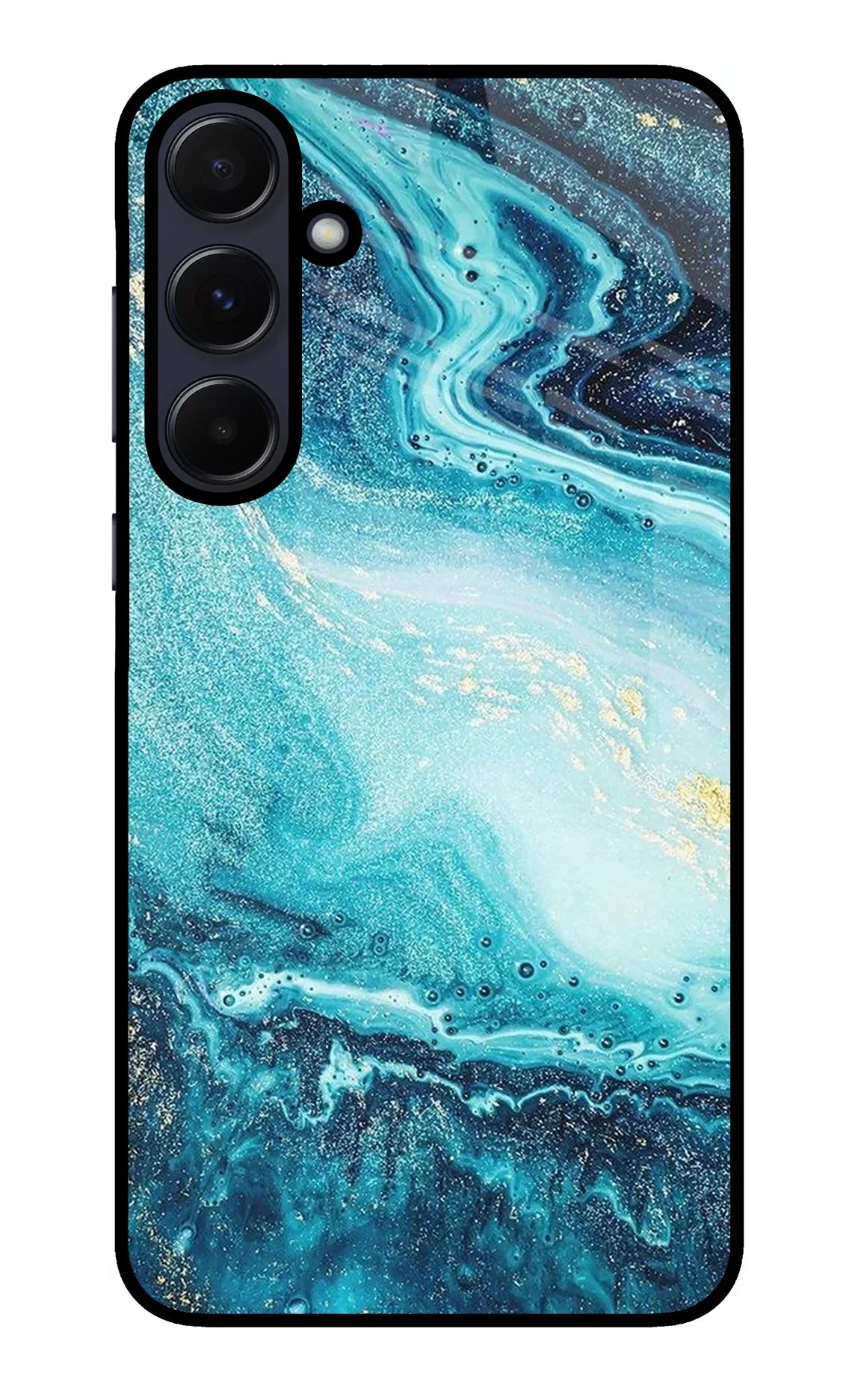 Blue Glitter Marble Samsung A55 5G Glass Case - Blue Glitter Marble Samsung A55 5G Glass Case Blue Glitter Marble Samsung A55 5G Glass Case