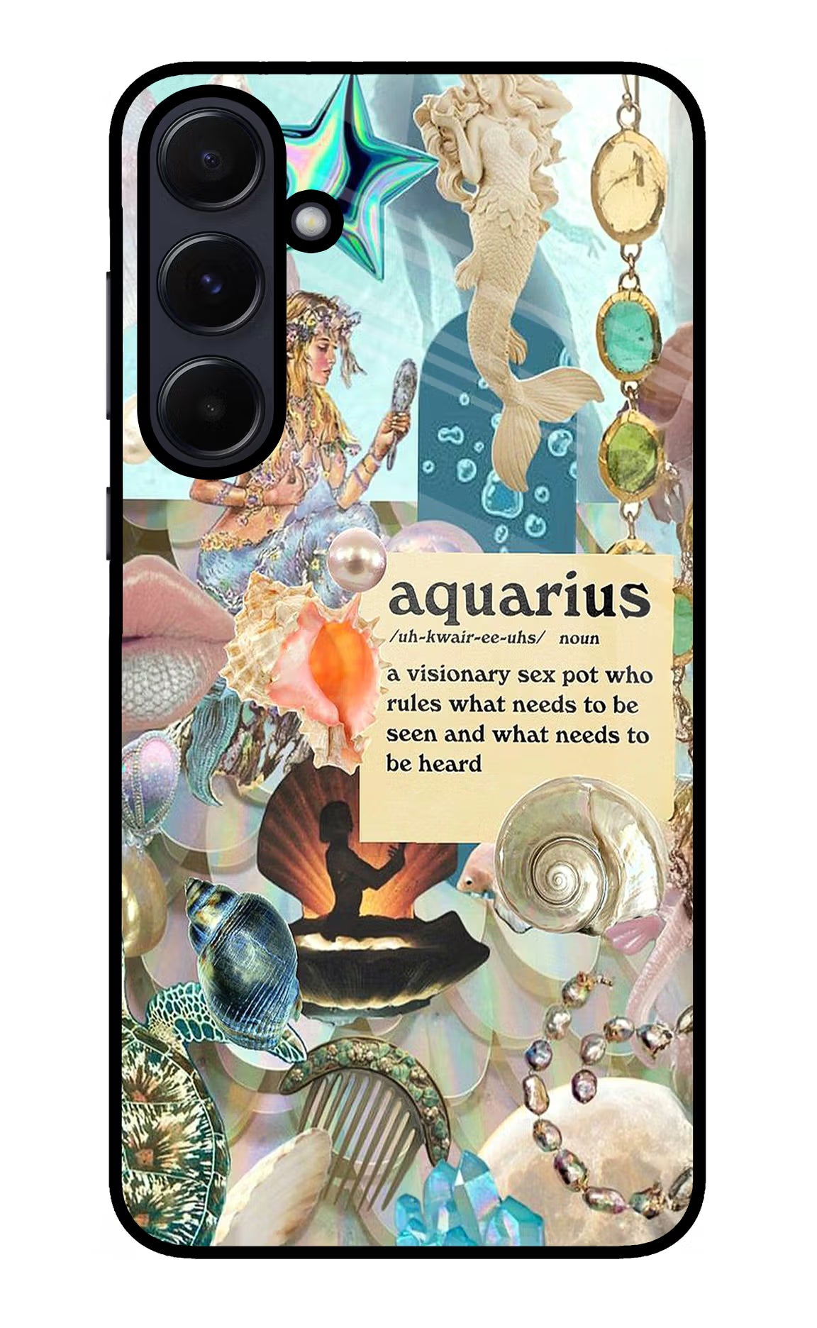 Aquarius Zodiac Samsung A55 5G Glass Case - Aquarius Zodiac Samsung A55 5G Glass Case Aquarius Zodiac Samsung A55 5G Glass Case