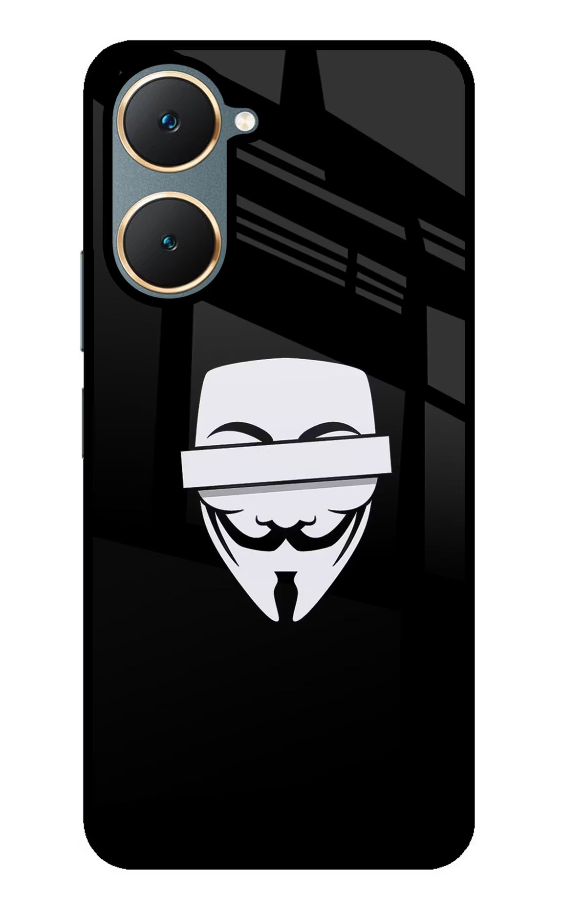 Anonymous Face Vivo Y18/Y18e Glass Case - Anonymous Face Vivo Y18/Y18e Glass Case Anonymous Face Vivo Y18/Y18e Glass Case