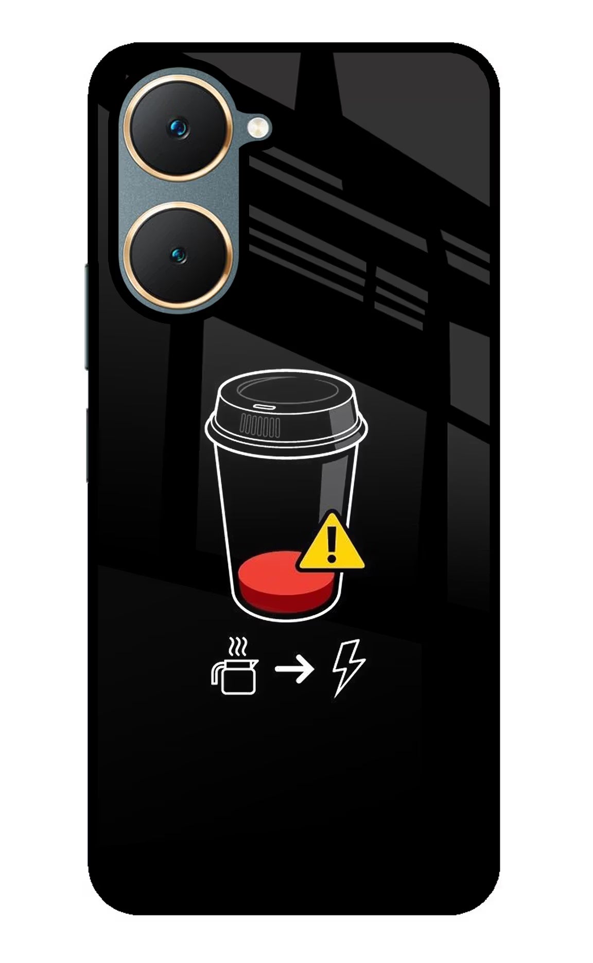 Coffee Vivo Y18/Y18e Glass Case - Coffee Vivo Y18/Y18e Glass Case Coffee Vivo Y18/Y18e Glass Case