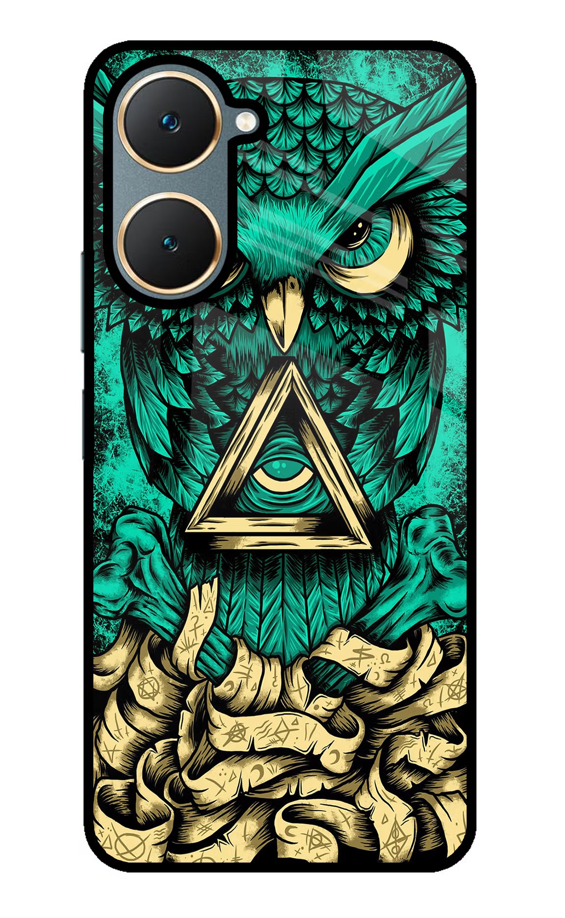 Green Owl Vivo Y18/Y18e Glass Case - Green Owl Vivo Y18/Y18e Glass Case Green Owl Vivo Y18/Y18e Glass Case