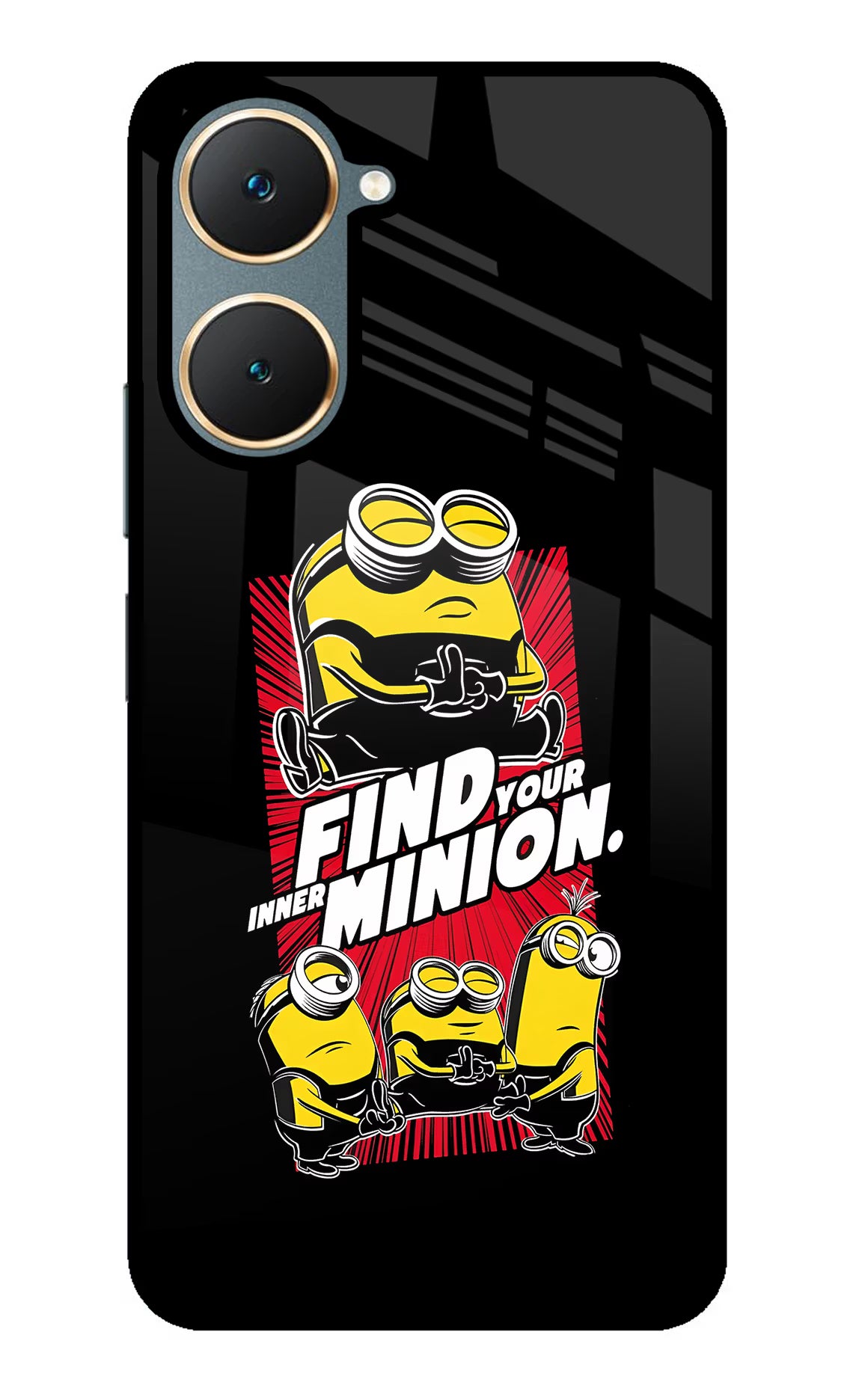 Find your inner Minion Vivo Y18/Y18e Glass Case - Find your inner Minion Vivo Y18/Y18e Glass Case Find your inner Minion Vivo Y18/Y18e Glass Case