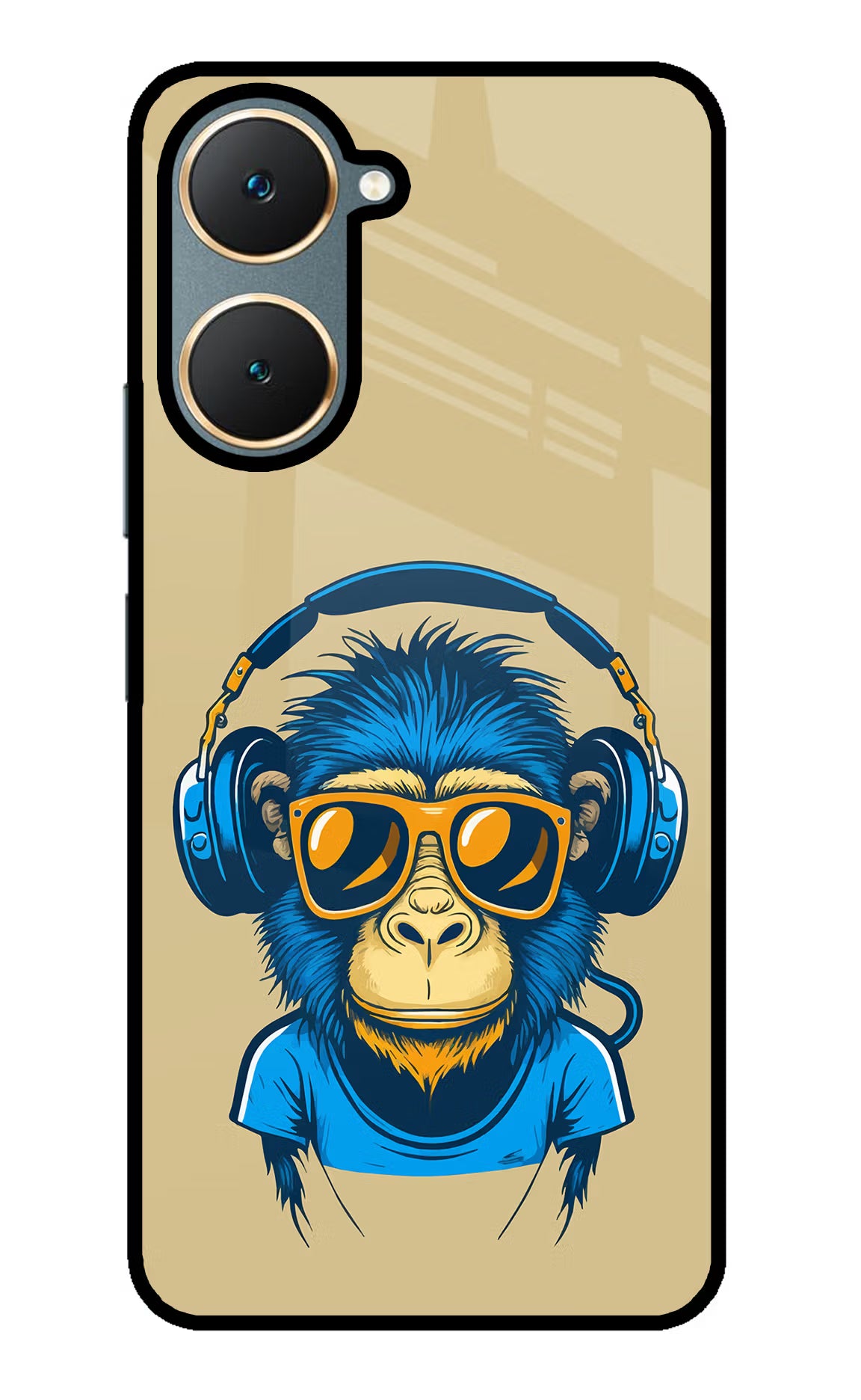 Monkey Headphone Vivo Y18/Y18e Glass Case - Monkey Headphone Vivo Y18/Y18e Glass Case Monkey Headphone Vivo Y18/Y18e Glass Case