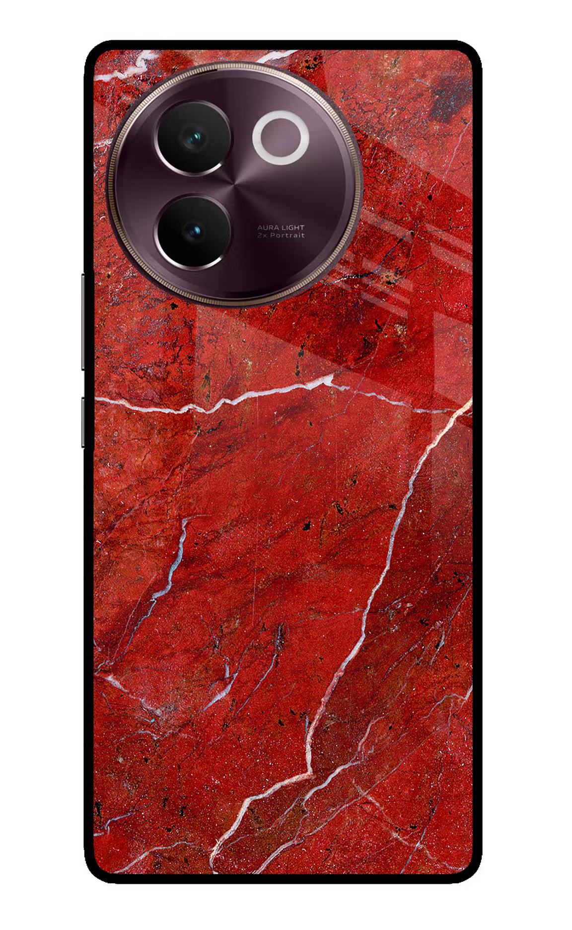 Red Marble Design Vivo V30e Glass Case - Red Marble Design Vivo V30e Glass Case Red Marble Design Vivo V30e Glass Case
