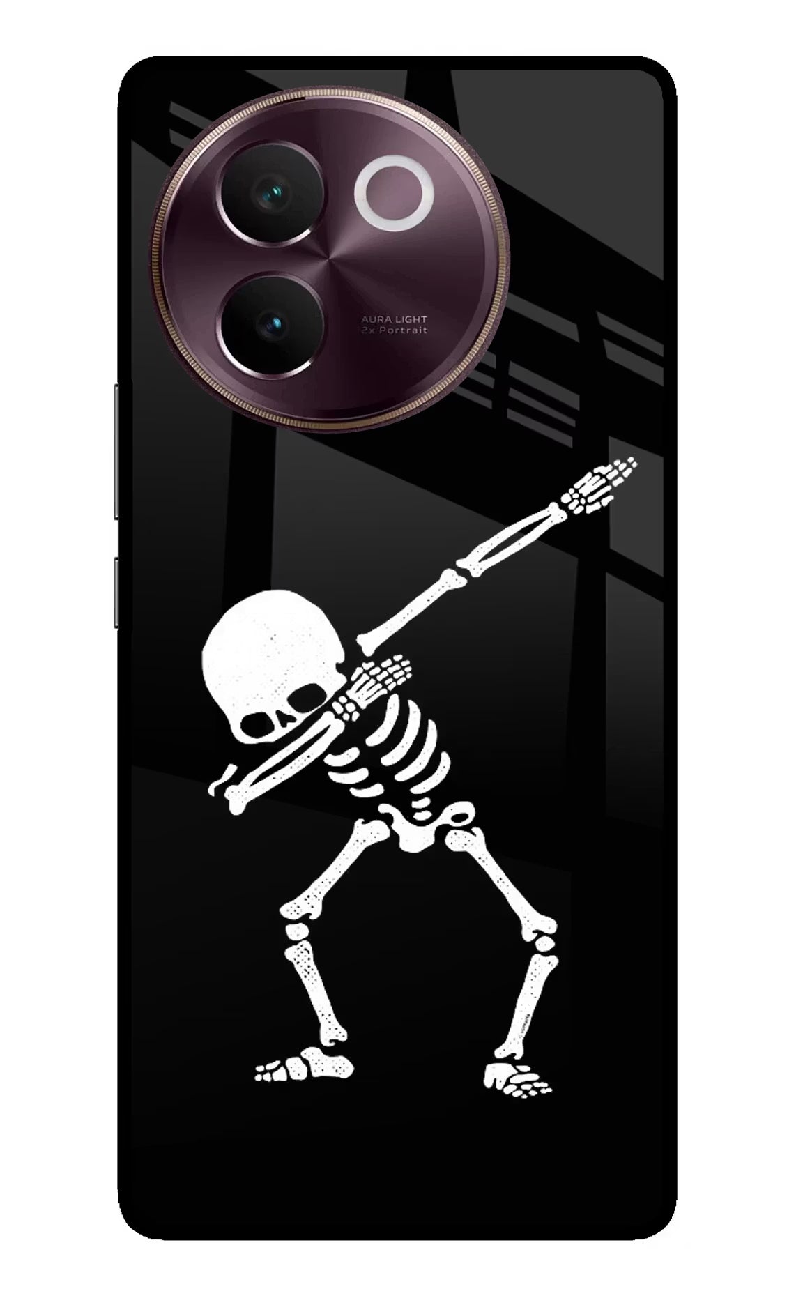 Dabbing Skeleton Art Vivo V30e Glass Case - Dabbing Skeleton Art Vivo V30e Glass Case Dabbing Skeleton Art Vivo V30e Glass Case
