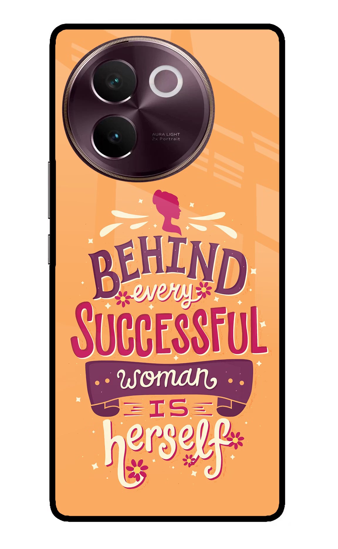 Behind Every Successful Woman There Is Herself Vivo V30e Glass Case - Behind Every Successful Woman There Is Herself Vivo V30e Glass Case Behind Every Successful Woman There Is Herself Vivo V30e Glass Case
