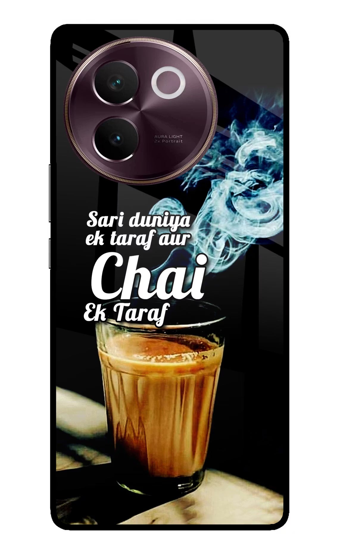 Chai Ek Taraf Quote Vivo V30e Glass Case - Chai Ek Taraf Quote Vivo V30e Glass Case Chai Ek Taraf Quote Vivo V30e Glass Case