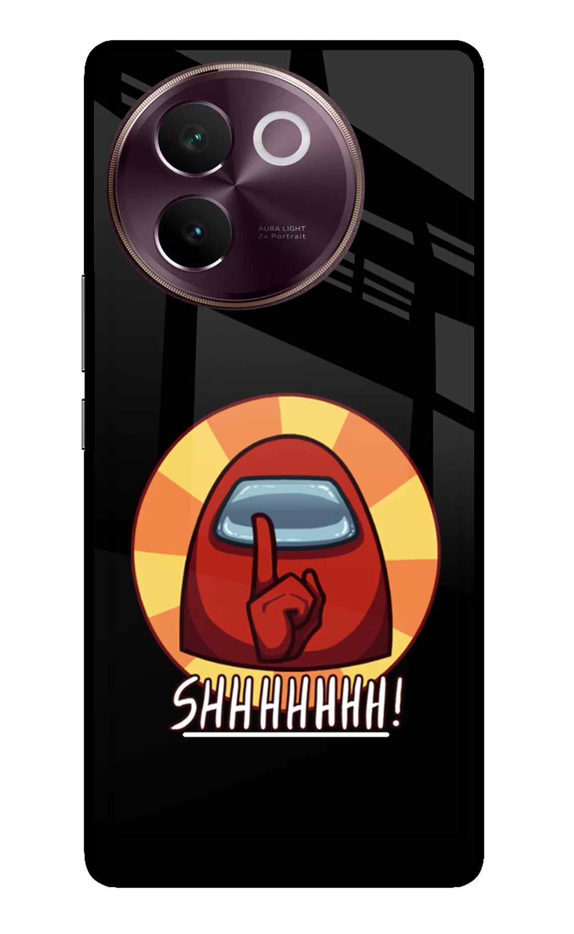 Among Us Shhh! Vivo V30e Glass Case - Among Us Shhh! Vivo V30e Glass Case Among Us Shhh! Vivo V30e Glass Case