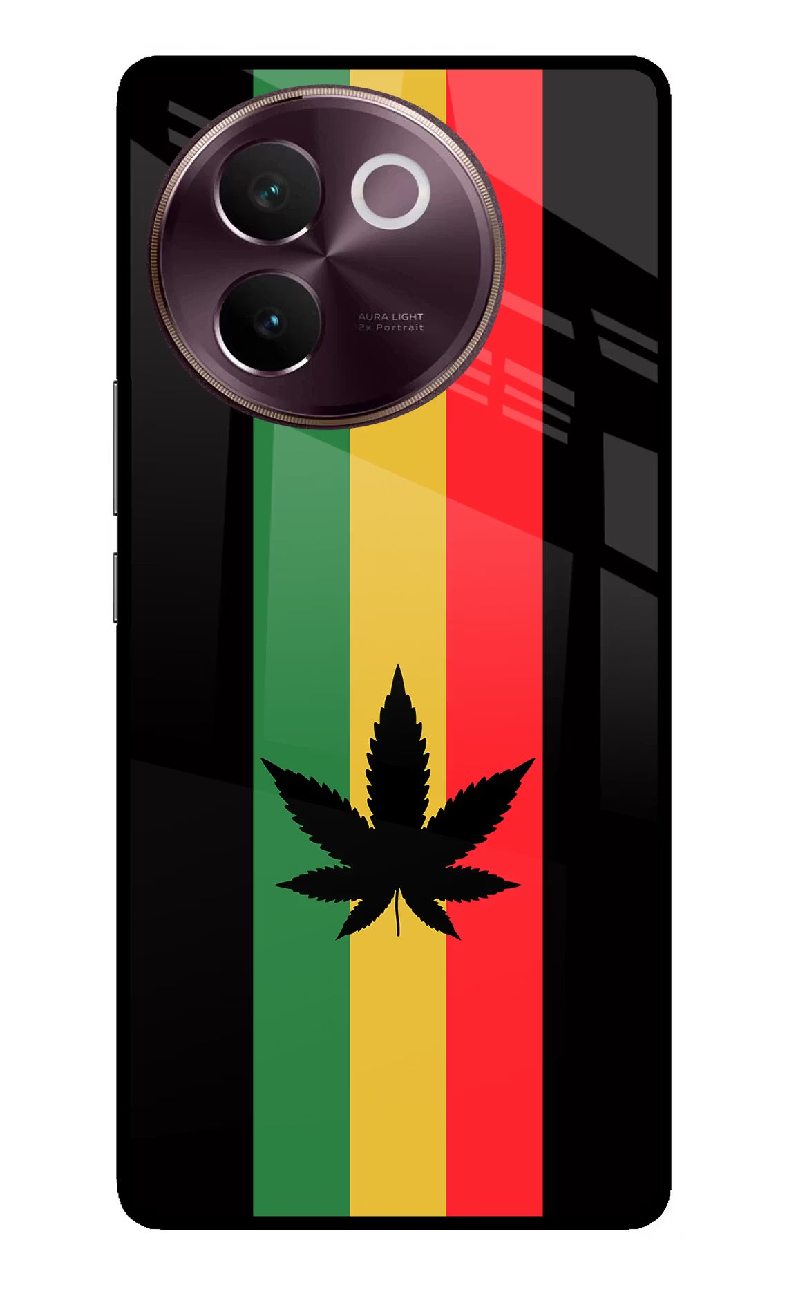 Weed Flag Vivo V30e Glass Case - Weed Flag Vivo V30e Glass Case Weed Flag Vivo V30e Glass Case
