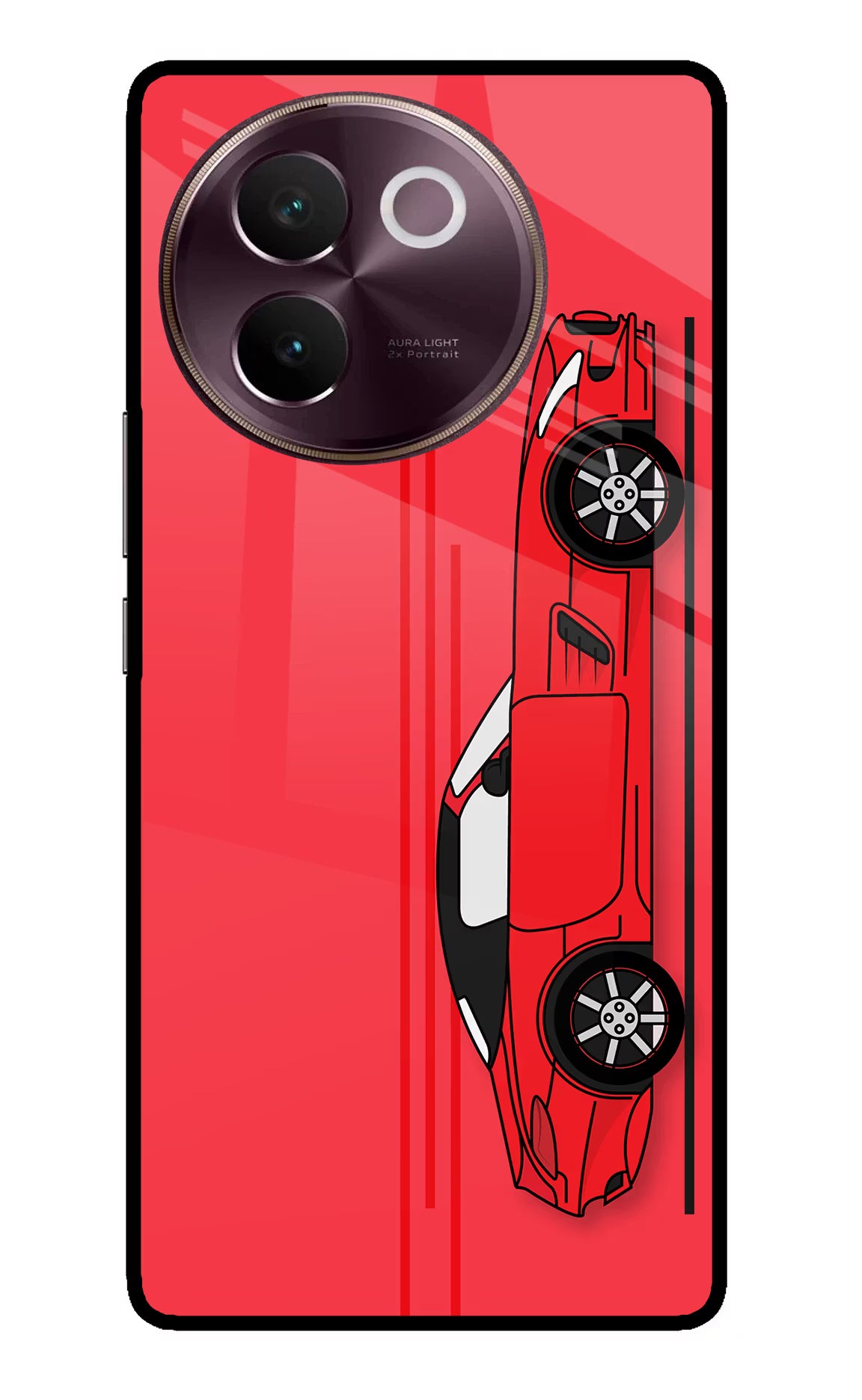 Red Velocity Vivo V30e Glass Case - Red Velocity Vivo V30e Glass Case Red Velocity Vivo V30e Glass Case