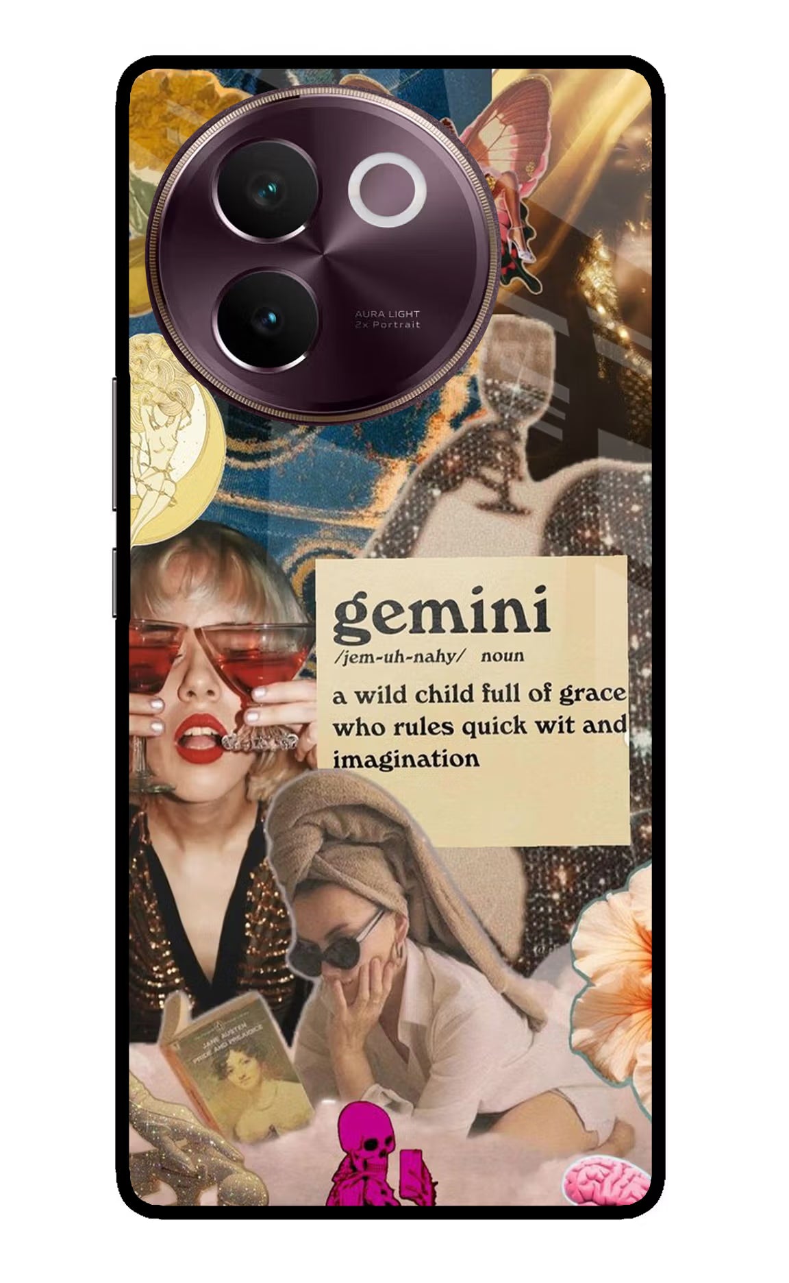 Gemini Zodiac Vivo V30e Glass Case - Gemini Zodiac Vivo V30e Glass Case Gemini Zodiac Vivo V30e Glass Case