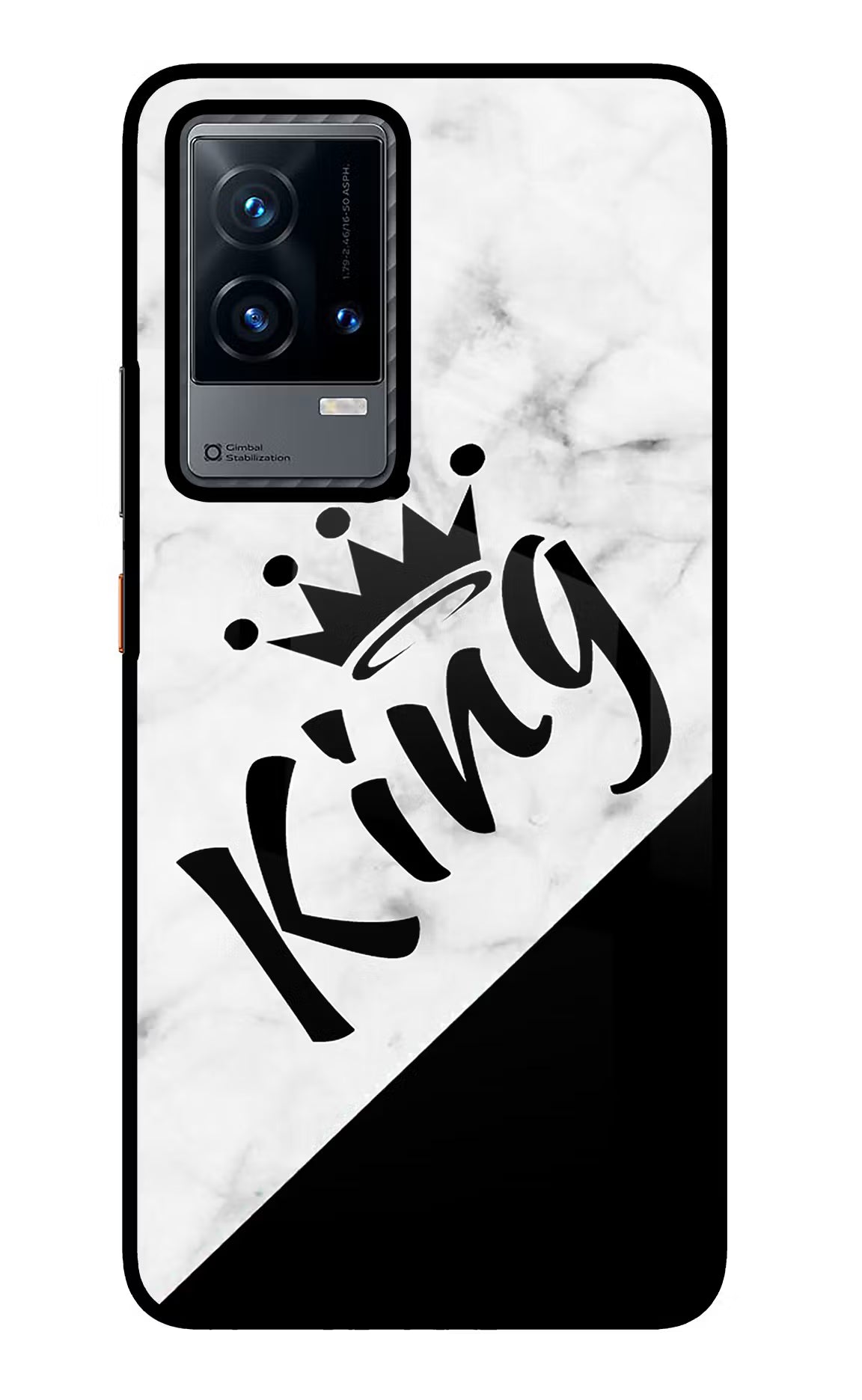 King iQOO 9 5G Back Cover - King iQOO 9 5G Glass Case Back Cover by Casekaro King iQOO 9 5G Glass Case Back Cover by Casekaro