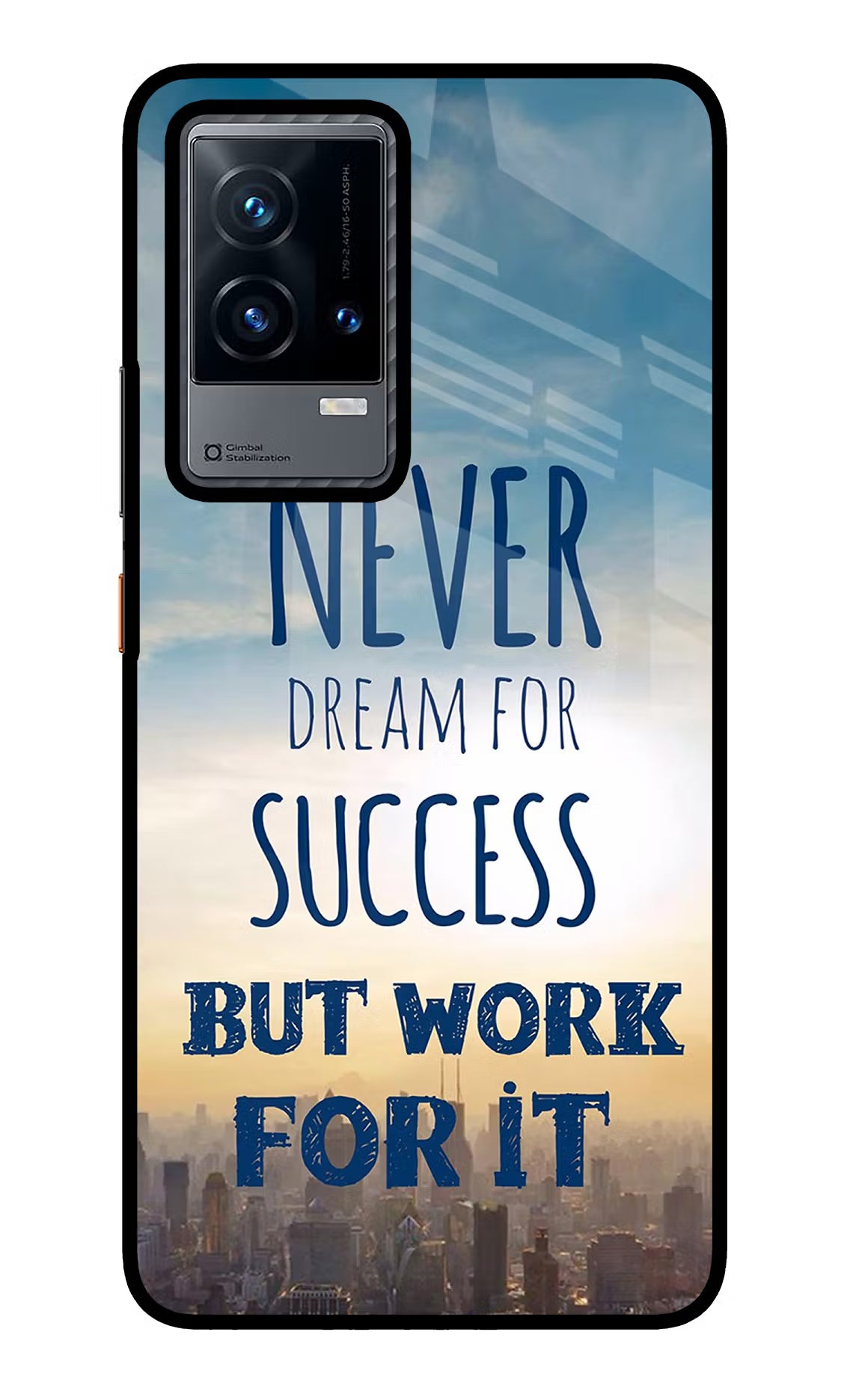 Never Dream For Success But Work For It iQOO 9 5G Back Cover - Never Dream For Success But Work For It iQOO 9 5G Glass Case Back Cover by Casekaro Never Dream For Success But Work For It iQOO 9 5G Glass Case Back Cover by Casekaro
