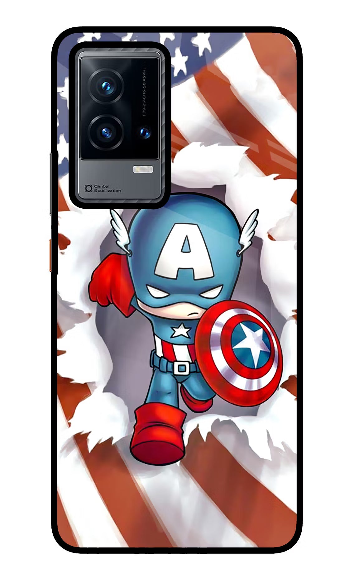 Captain America iQOO 9 5G Back Cover - Captain America iQOO 9 5G Glass Case Back Cover by Casekaro Captain America iQOO 9 5G Glass Case Back Cover by Casekaro