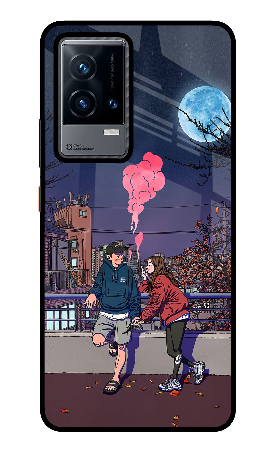 Chilling Couple iQOO 9 5G Back Cover - Chilling Couple iQOO 9 5G Glass Case Back Cover by Casekaro Chilling Couple iQOO 9 5G Glass Case Back Cover by Casekaro
