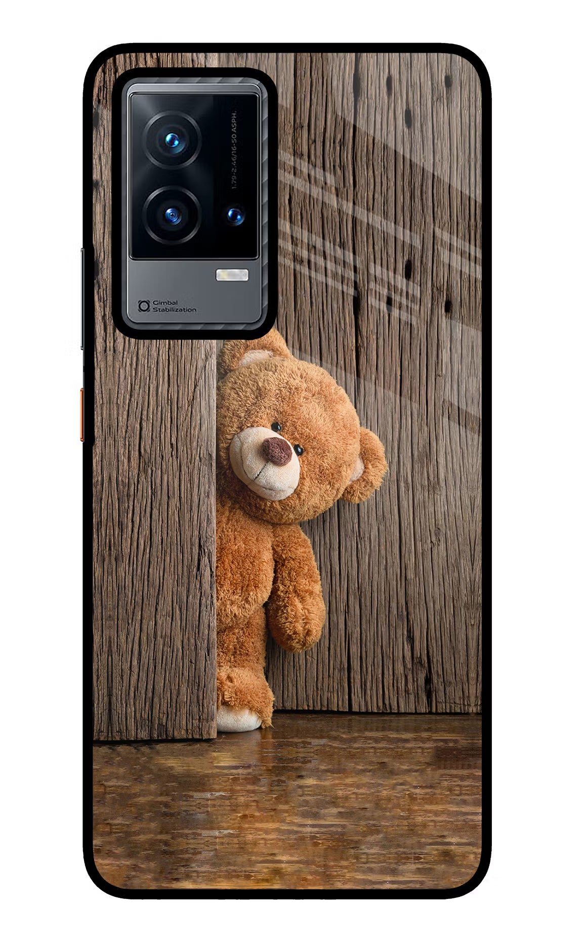 Teddy Wooden iQOO 9 5G Back Cover - Teddy Wooden iQOO 9 5G Glass Case Back Cover by Casekaro Teddy Wooden iQOO 9 5G Glass Case Back Cover by Casekaro