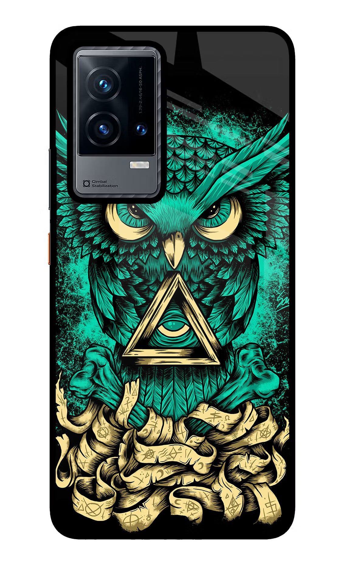 Green Owl iQOO 9 5G Back Cover - Green Owl iQOO 9 5G Glass Case Back Cover by Casekaro Green Owl iQOO 9 5G Glass Case Back Cover by Casekaro
