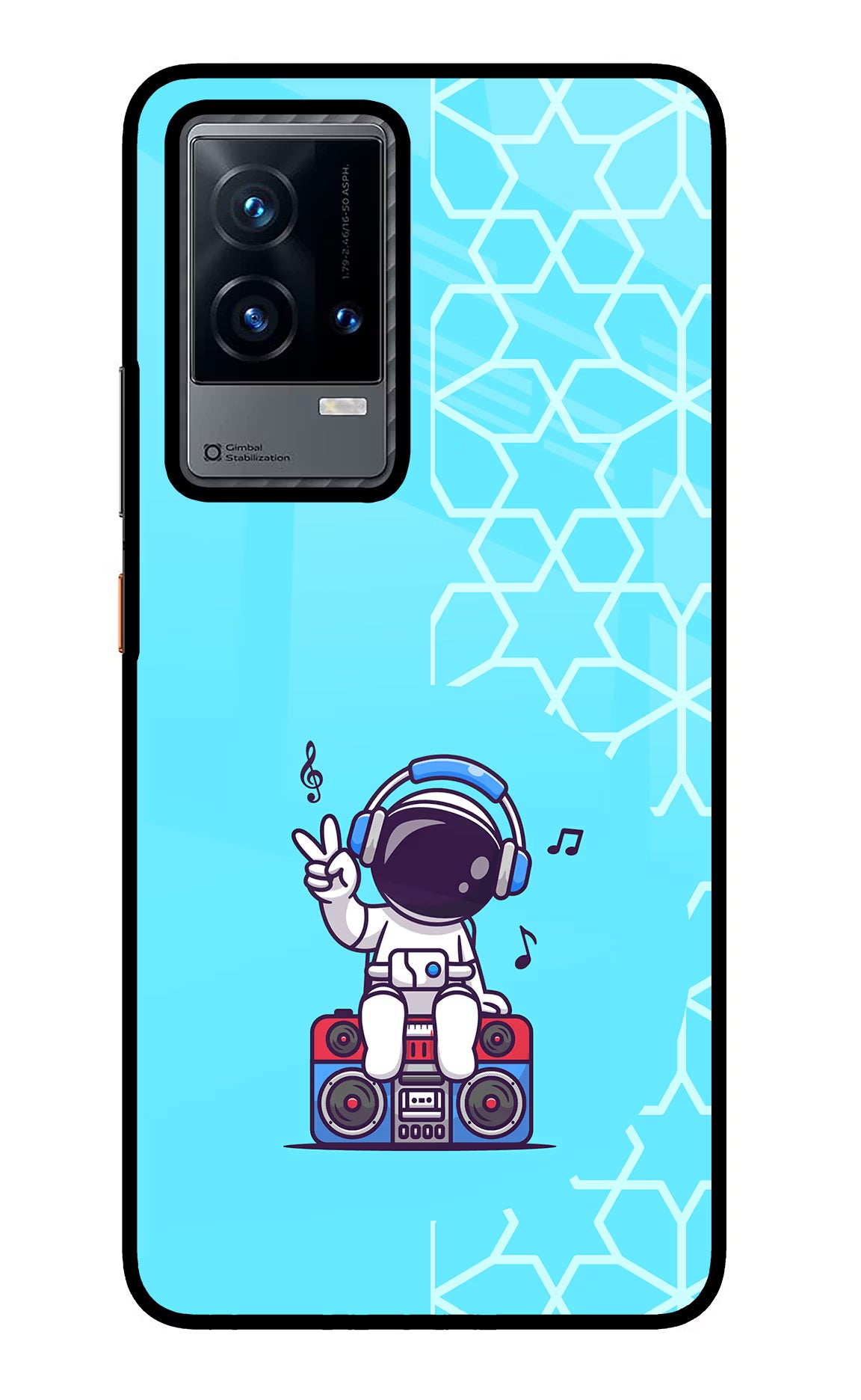 Cute Astronaut Chilling iQOO 9 5G Back Cover - Cute Astronaut Chilling iQOO 9 5G Glass Case Back Cover by Casekaro Cute Astronaut Chilling iQOO 9 5G Glass Case Back Cover by Casekaro
