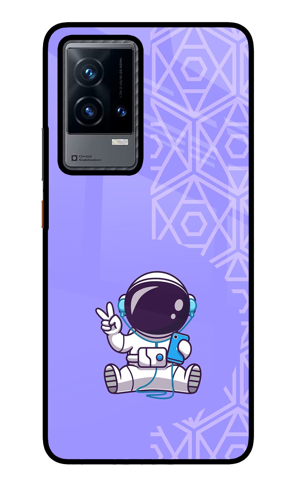 Cute Astronaut Chilling iQOO 9 5G Back Cover - Cute Astronaut Chilling iQOO 9 5G Glass Case Back Cover by Casekaro Cute Astronaut Chilling iQOO 9 5G Glass Case Back Cover by Casekaro