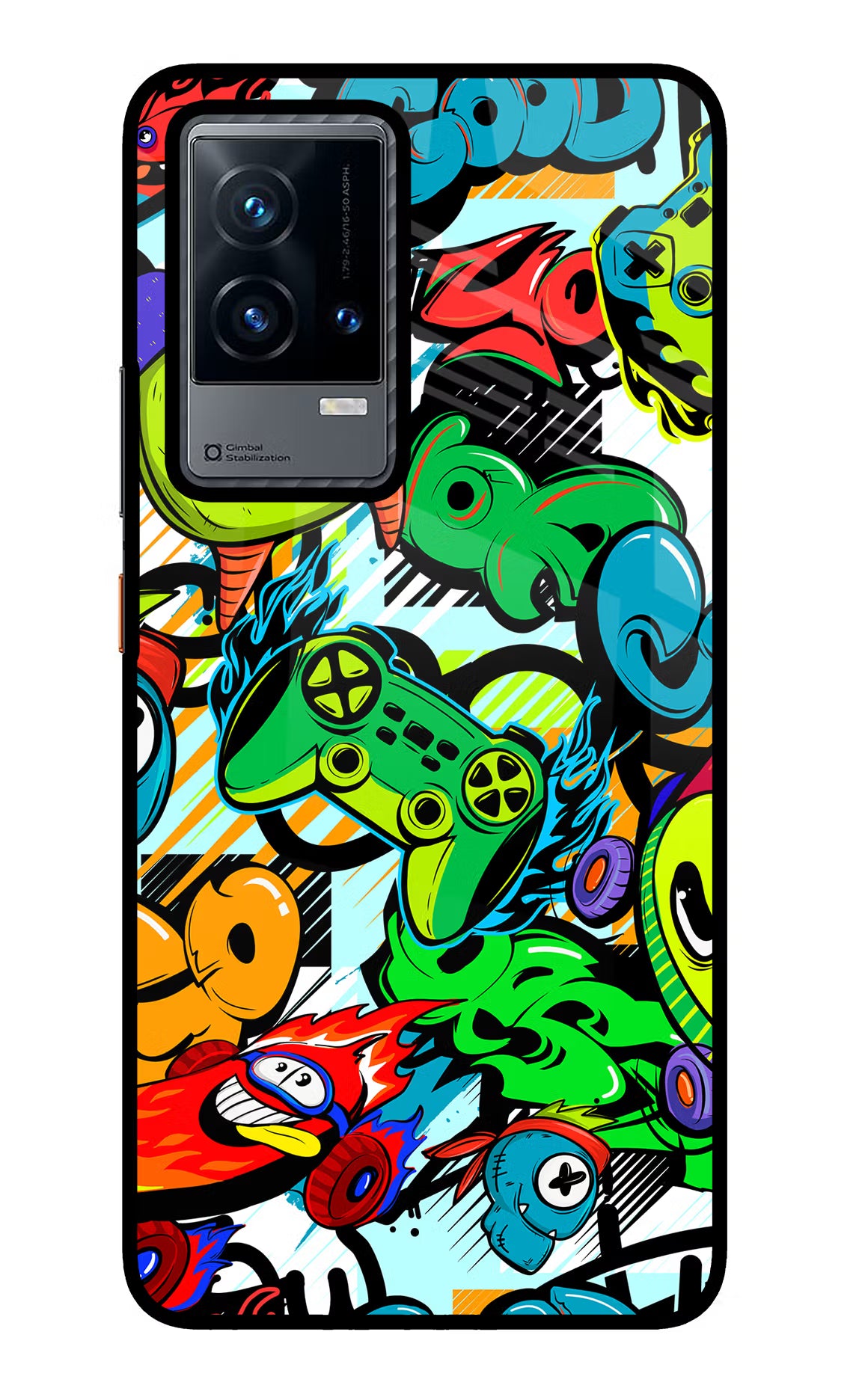 Game Doodle iQOO 9 5G Back Cover - Game Doodle iQOO 9 5G Glass Case Back Cover by Casekaro Game Doodle iQOO 9 5G Glass Case Back Cover by Casekaro