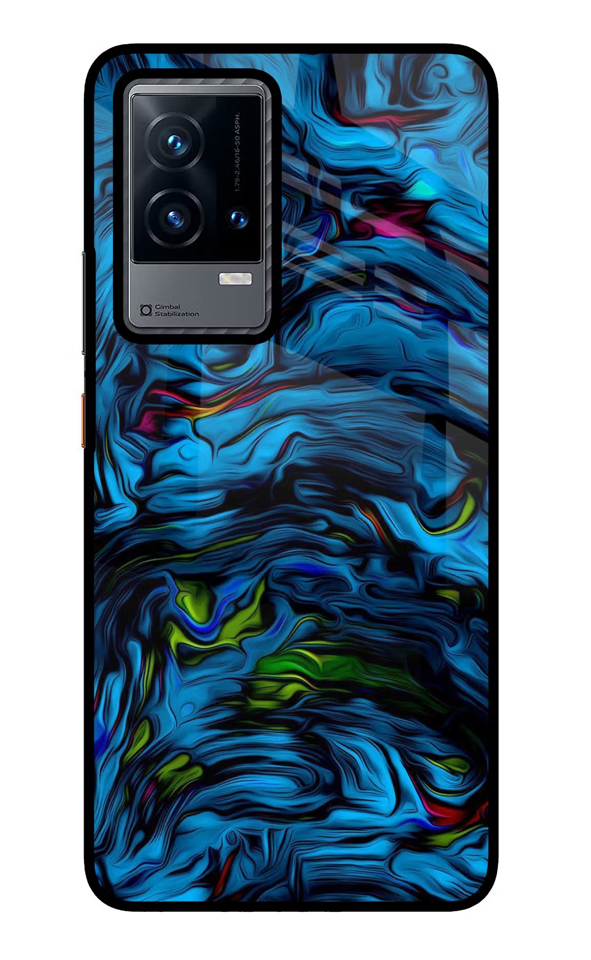 Dark Blue Abstract iQOO 9 5G Back Cover - Dark Blue Abstract iQOO 9 5G Glass Case Back Cover by Casekaro Dark Blue Abstract iQOO 9 5G Glass Case Back Cover by Casekaro