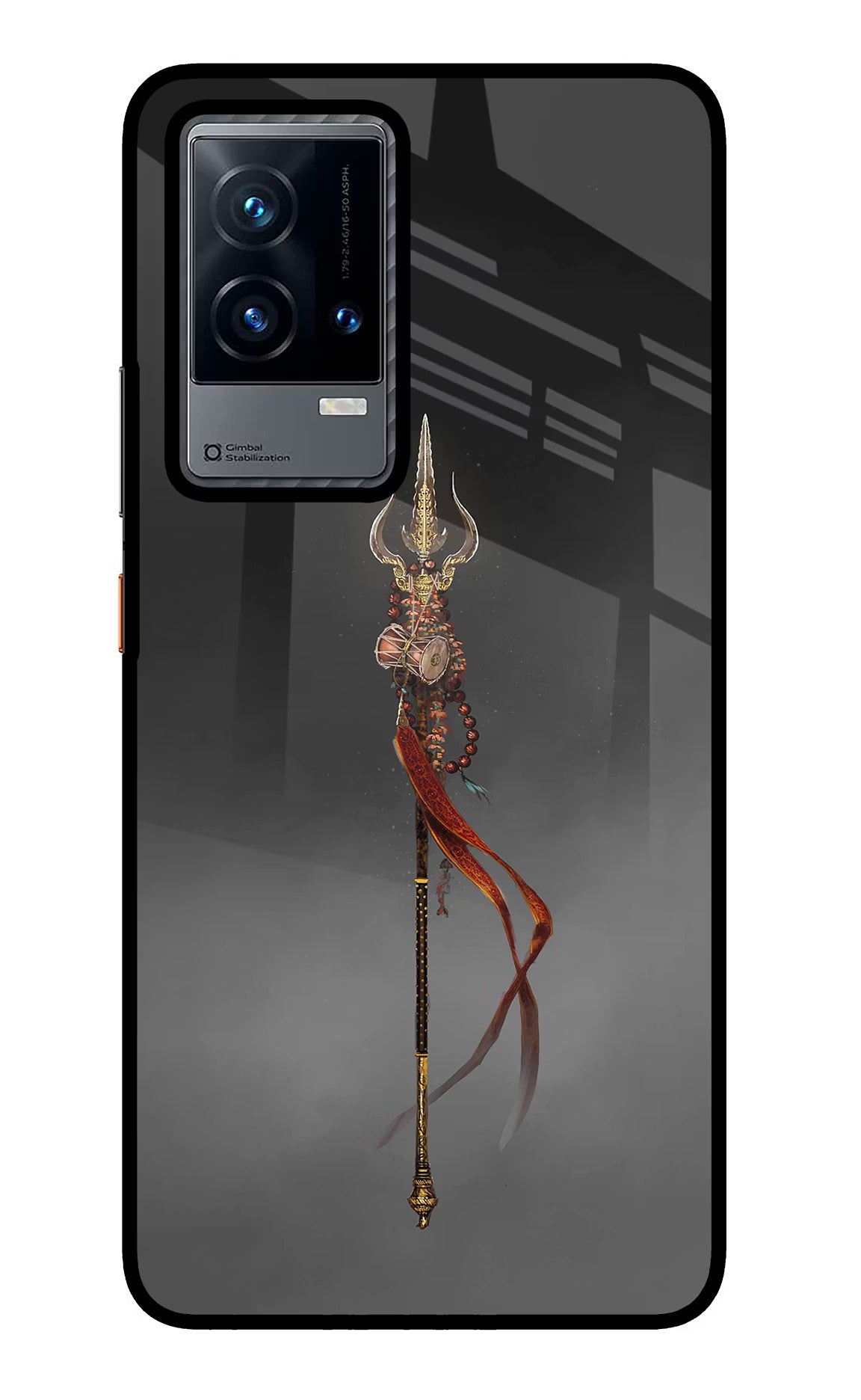 Shiv Trishul iQOO 9 5G Back Cover - Shiv Trishul iQOO 9 5G Glass Case Back Cover by Casekaro Shiv Trishul iQOO 9 5G Glass Case Back Cover by Casekaro