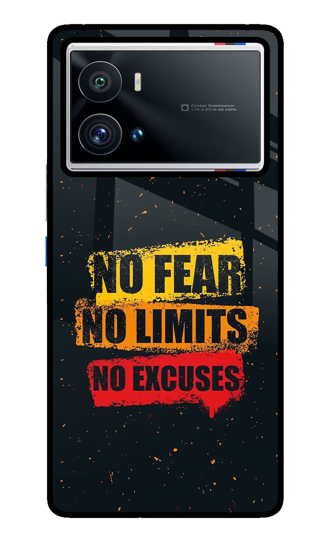 No Fear No Limits No Excuse iQOO 9 Pro 5G Back Cover - No Fear No Limits No Excuse iQOO 9 Pro 5G Glass Case Back Cover by Casekaro No Fear No Limits No Excuse iQOO 9 Pro 5G Glass Case Back Cover by Casekaro