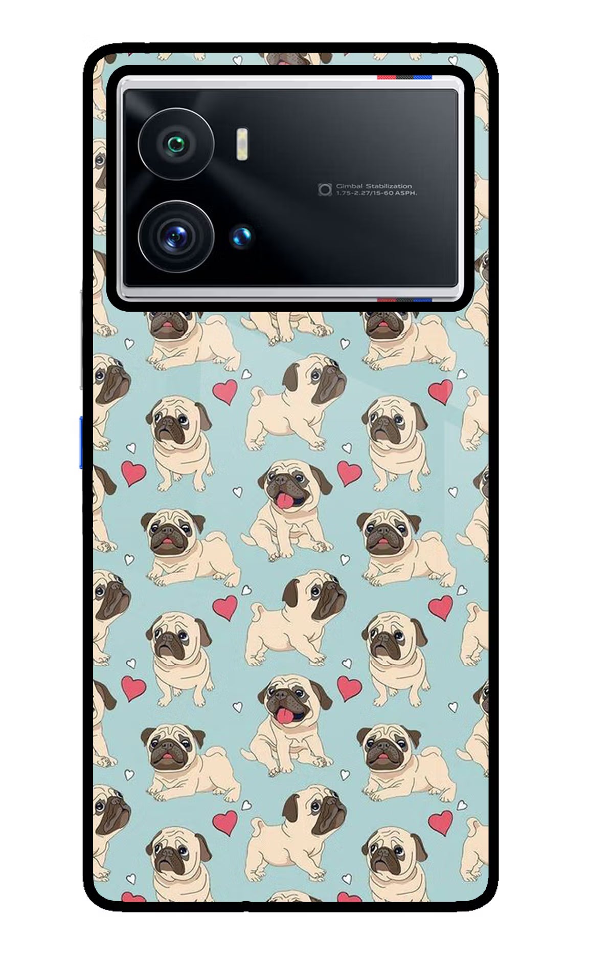 Pug Dog iQOO 9 Pro 5G Back Cover - Pug Dog iQOO 9 Pro 5G Glass Case Back Cover by Casekaro Pug Dog iQOO 9 Pro 5G Glass Case Back Cover by Casekaro