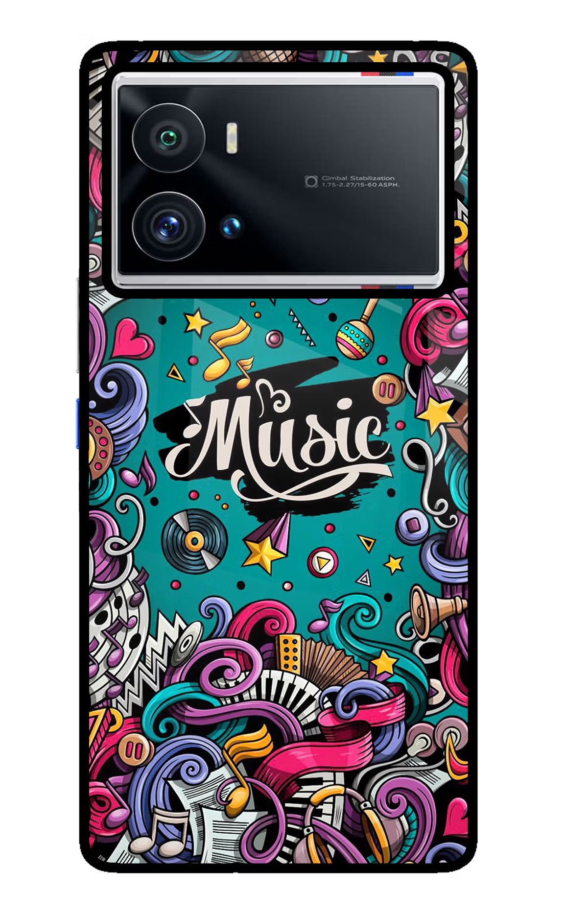 Music Graffiti iQOO 9 Pro 5G Back Cover - Music Graffiti iQOO 9 Pro 5G Glass Case Back Cover by Casekaro Music Graffiti iQOO 9 Pro 5G Glass Case Back Cover by Casekaro
