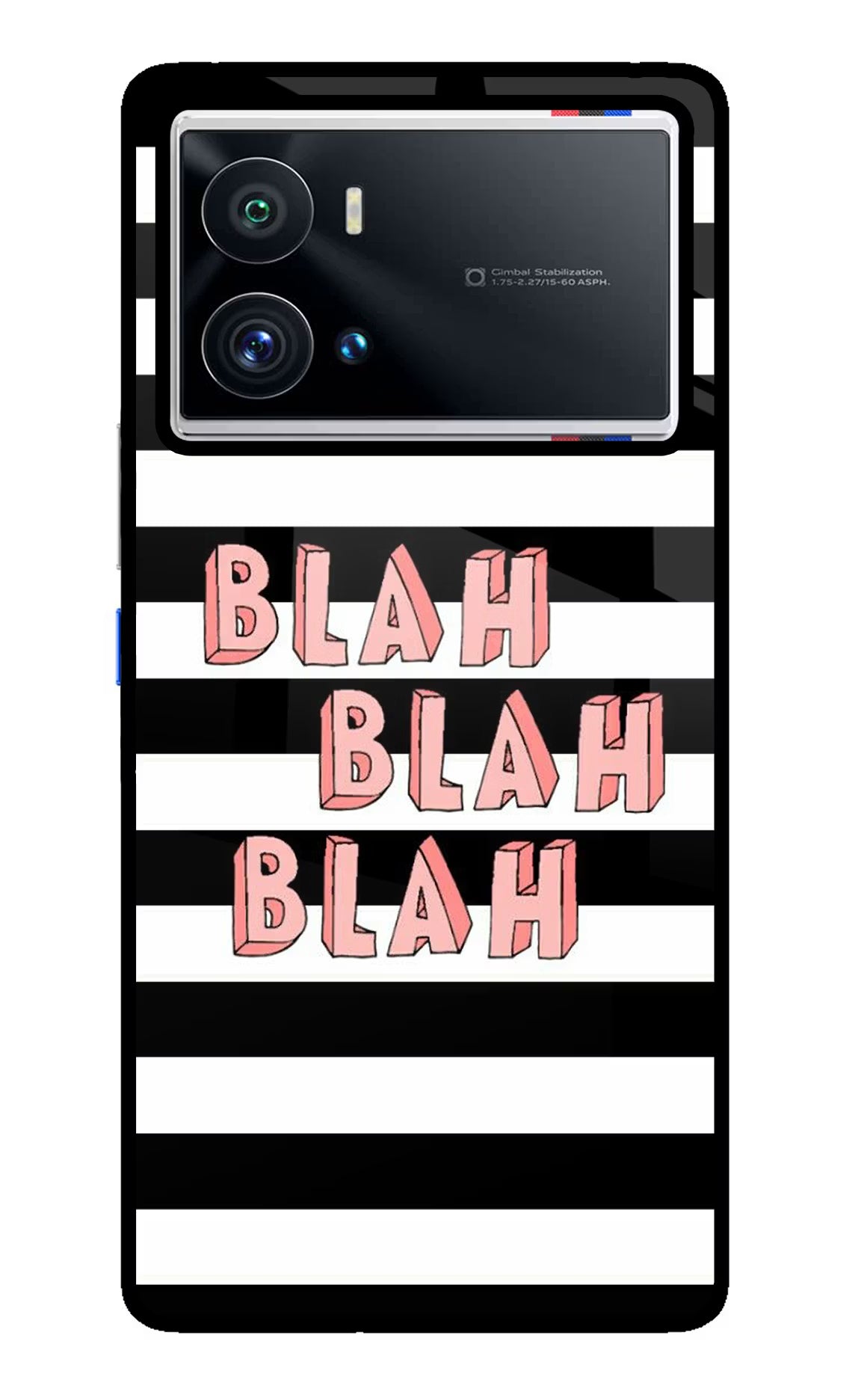 Blah Blah Blah iQOO 9 Pro 5G Back Cover - Blah Blah Blah iQOO 9 Pro 5G Glass Case Back Cover by Casekaro Blah Blah Blah iQOO 9 Pro 5G Glass Case Back Cover by Casekaro