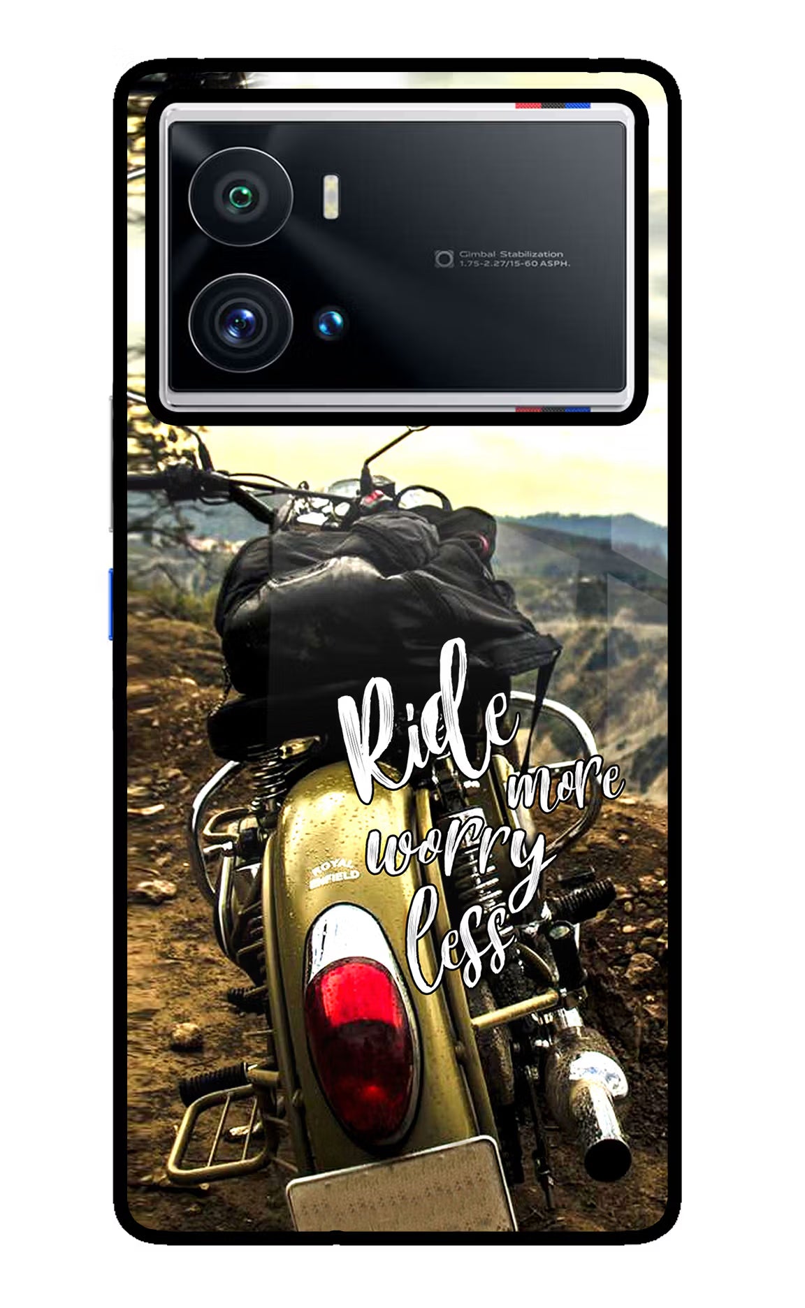 Ride More Worry Less iQOO 9 Pro 5G Back Cover - Ride More Worry Less iQOO 9 Pro 5G Glass Case Back Cover by Casekaro Ride More Worry Less iQOO 9 Pro 5G Glass Case Back Cover by Casekaro