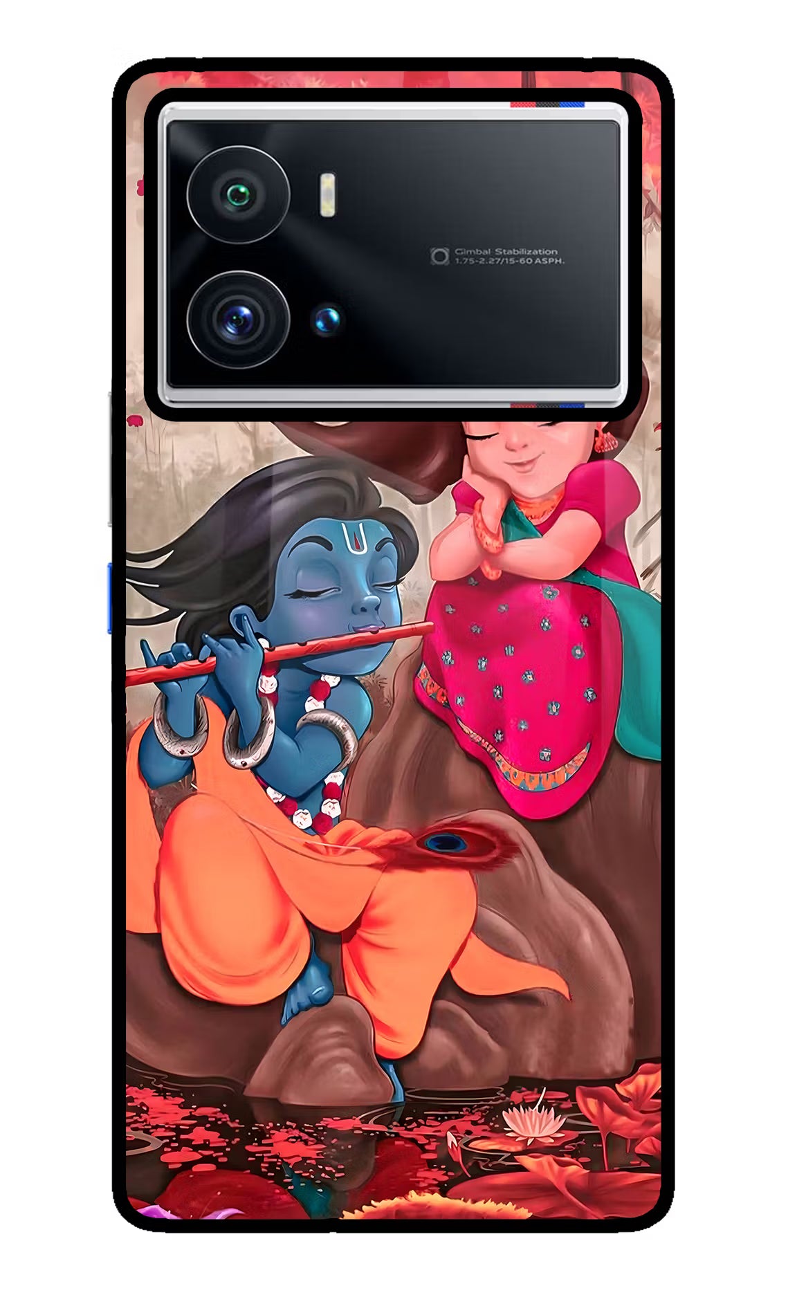 Radhe Krishna iQOO 9 Pro 5G Back Cover - Radhe Krishna iQOO 9 Pro 5G Glass Case Back Cover by Casekaro Radhe Krishna iQOO 9 Pro 5G Glass Case Back Cover by Casekaro