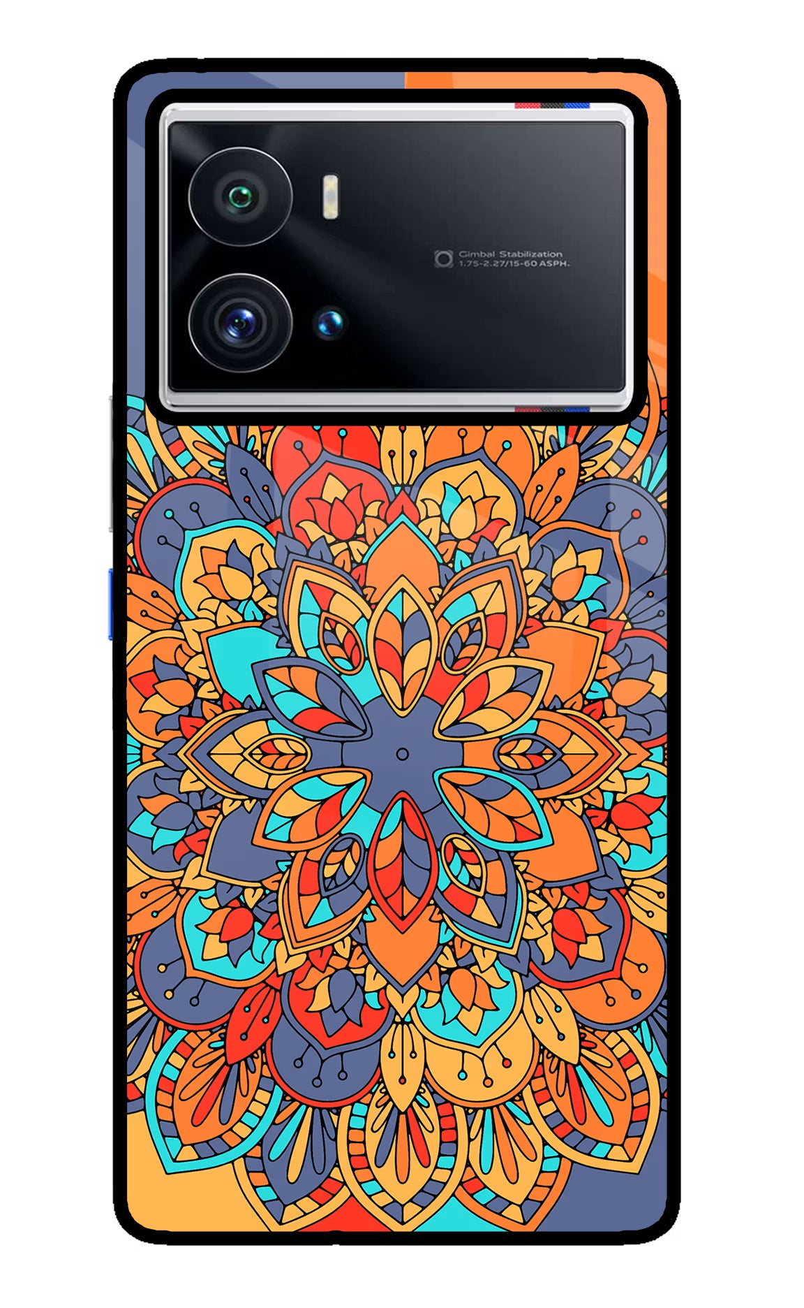 Color Mandala iQOO 9 Pro 5G Back Cover - Color Mandala iQOO 9 Pro 5G Glass Case Back Cover by Casekaro Color Mandala iQOO 9 Pro 5G Glass Case Back Cover by Casekaro