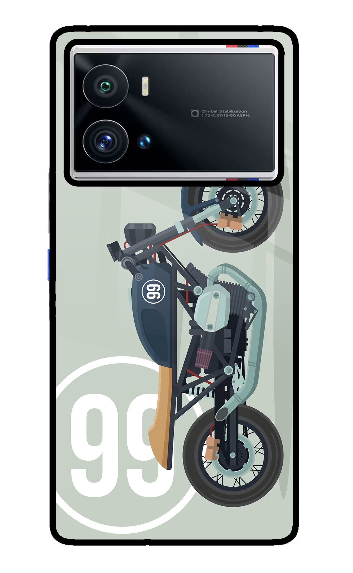 Classic Cafe Racer 99 iQOO 9 Pro 5G Back Cover - Classic Cafe Racer 99 iQOO 9 Pro 5G Glass Case Back Cover by Casekaro Classic Cafe Racer 99 iQOO 9 Pro 5G Glass Case Back Cover by Casekaro