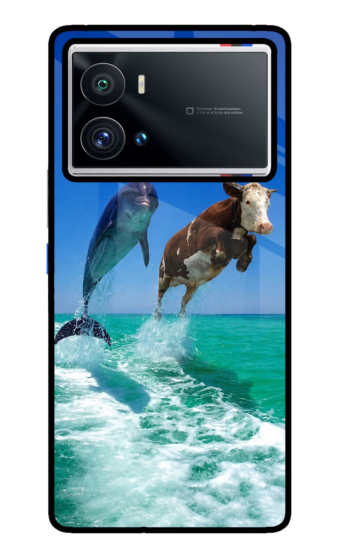 Dolphin vs Cow iQOO 9 Pro 5G Glass Case - Dolphin vs Cow iQOO 9 Pro 5G Glass Case Dolphin vs Cow iQOO 9 Pro 5G Glass Case