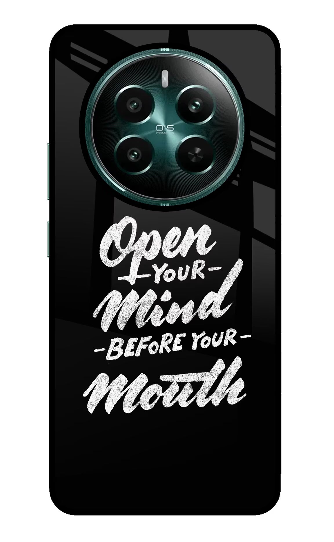 Open Your Mind Before Your Mouth Realme Narzo 70 5G/70 Pro 5G Back Cover - Open Your Mind Before Your Mouth Realme Narzo 70 5G/70 Pro 5G Glass Case Back Cover by Casekaro Open Your Mind Before Your Mouth Realme Narzo 70 5G/70 Pro 5G Glass Case Back Cover by Casekaro