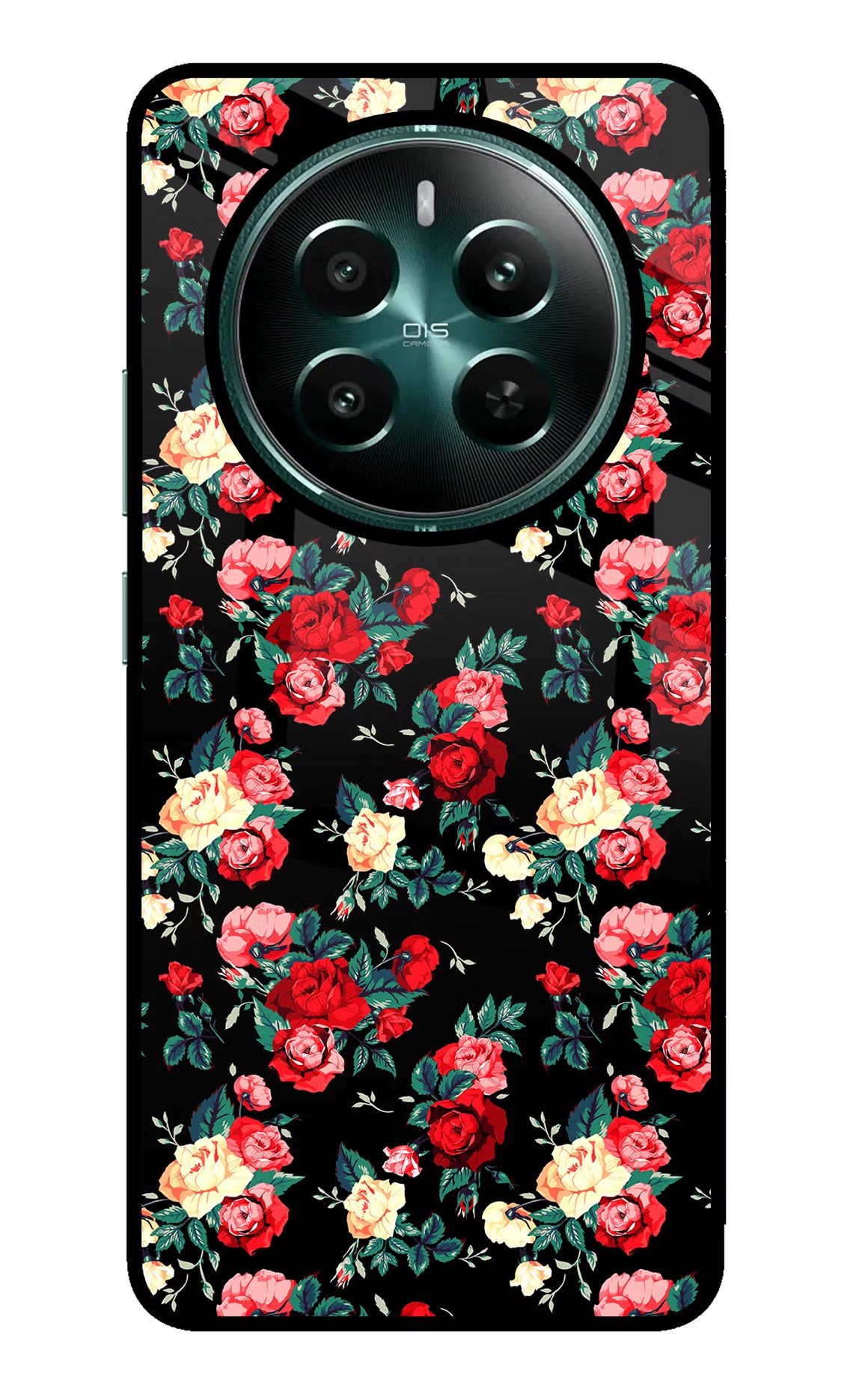 Rose Pattern Realme Narzo 70 5G/70 Pro 5G Glass Case - Rose Pattern Realme Narzo 70 5G/70 Pro 5G Glass Case Rose Pattern Realme Narzo 70 5G/70 Pro 5G Glass Case